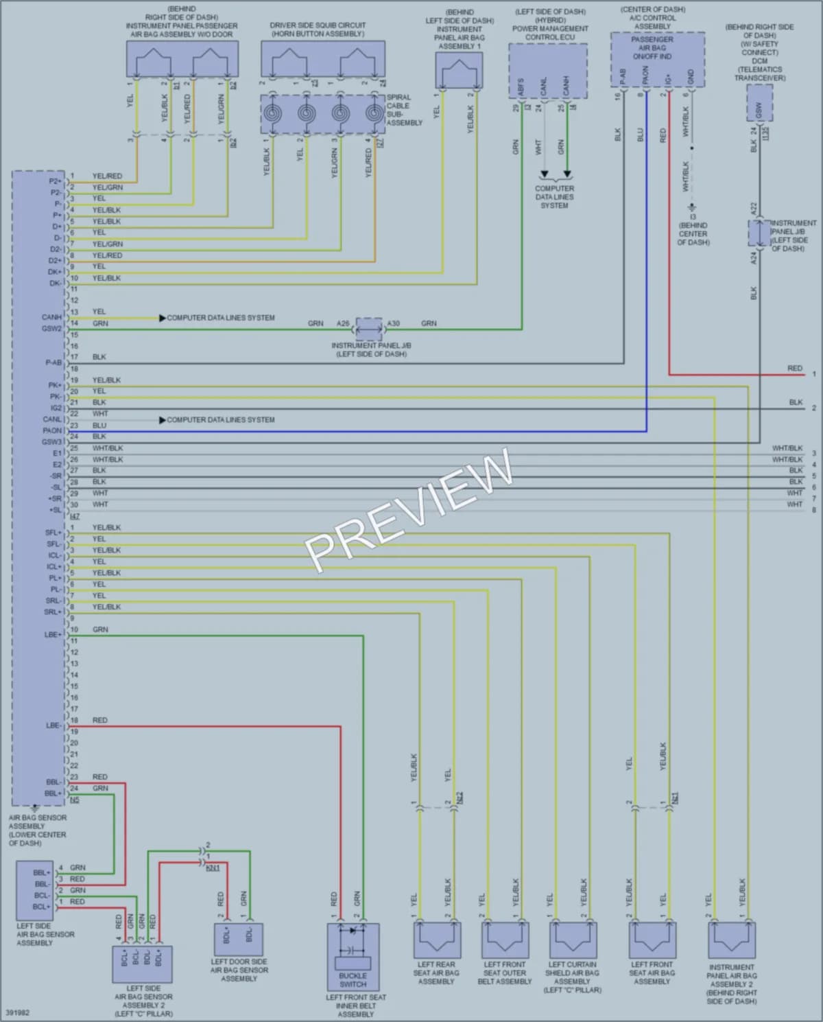 2014 Toyota Camry Supplemental Restraints wiring diagram preview