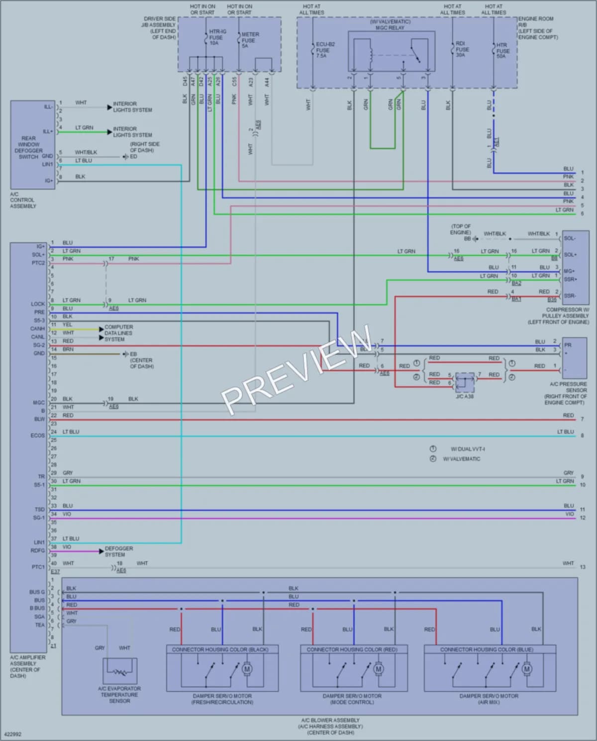 2014 Toyota Corolla Air Conditioning wiring diagram preview
