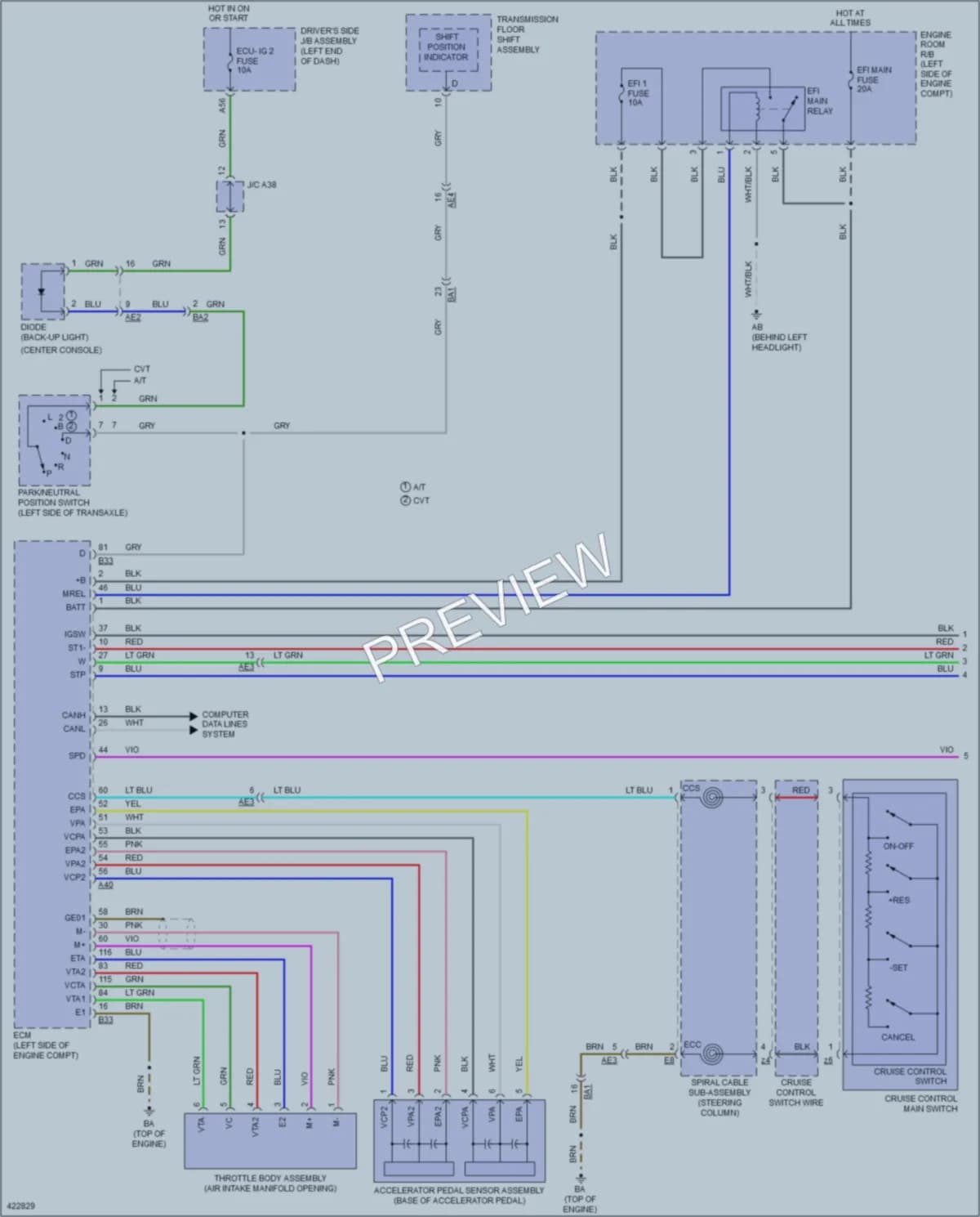 2014 Toyota Corolla Cruise Control wiring diagram preview