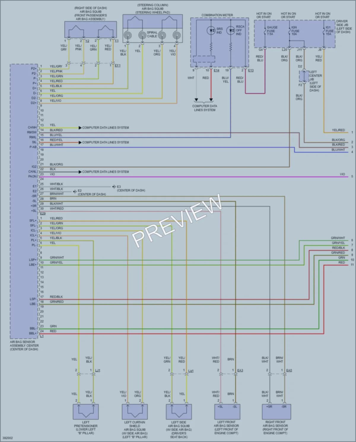 2014 Toyota FJCruiser Supplemental Restraints wiring diagram preview