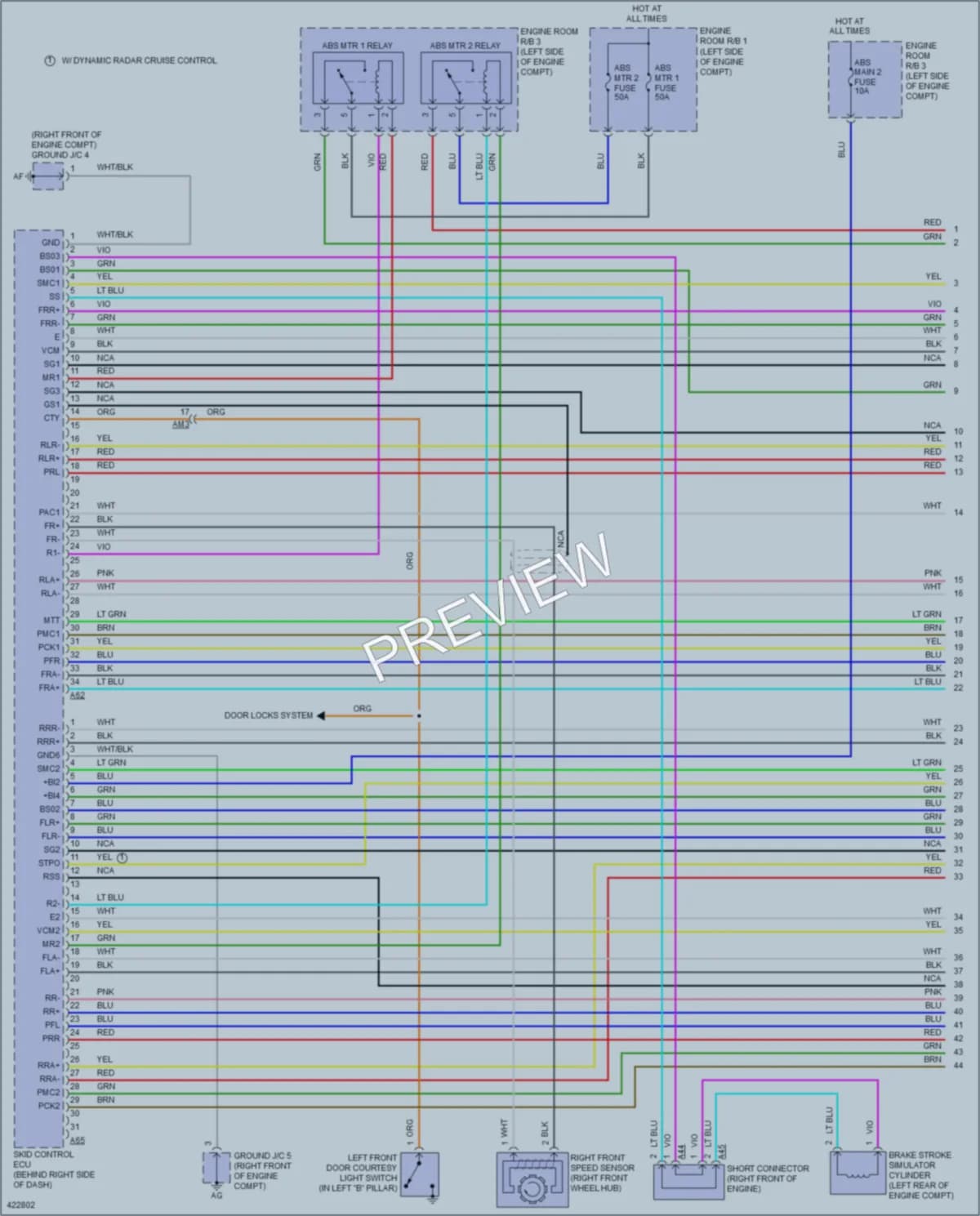 2014 Toyota HighlanderHybrid Anti Lock Brakes wiring diagram preview