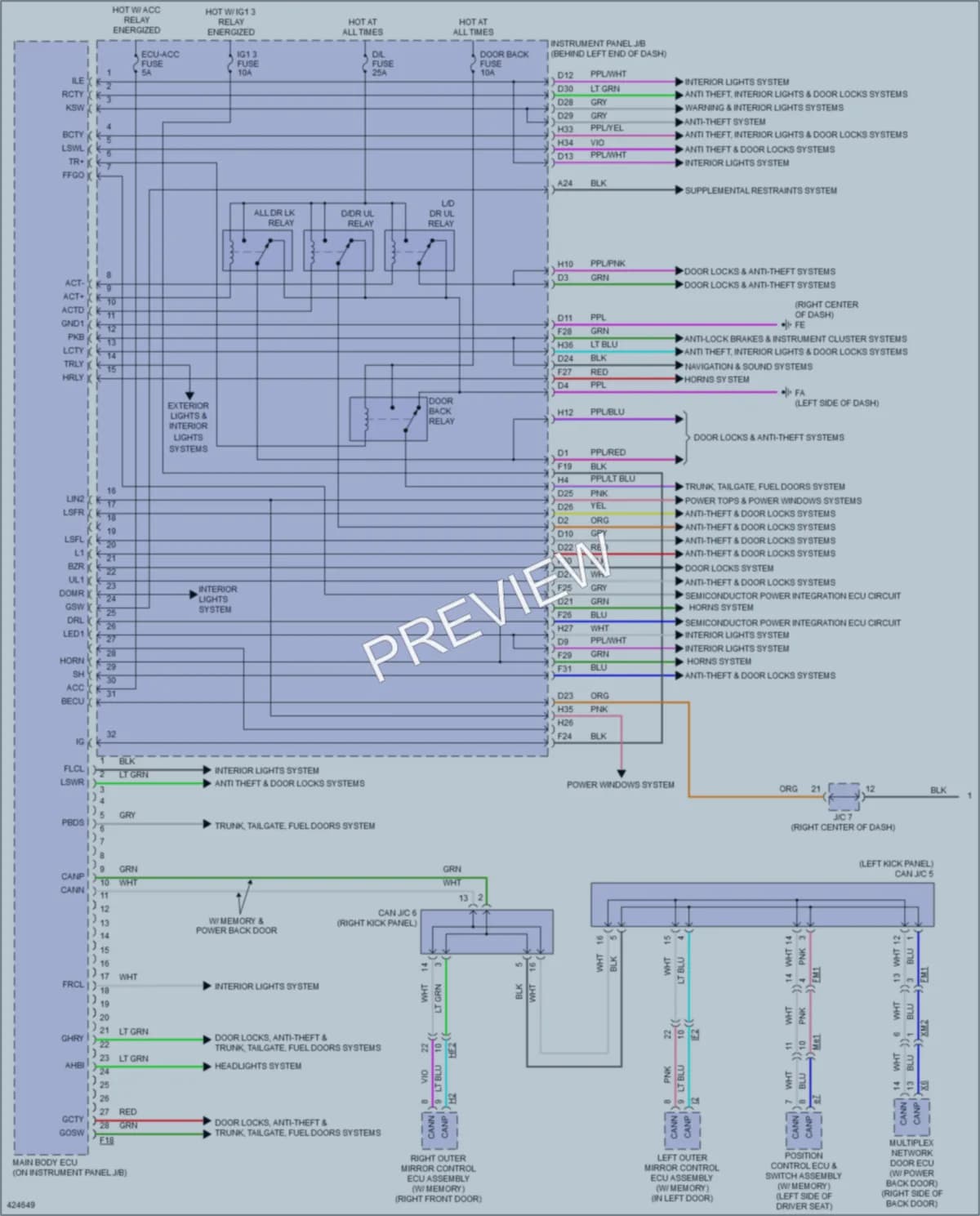 2014 Toyota HighlanderHybrid Body Control Modules wiring diagram preview