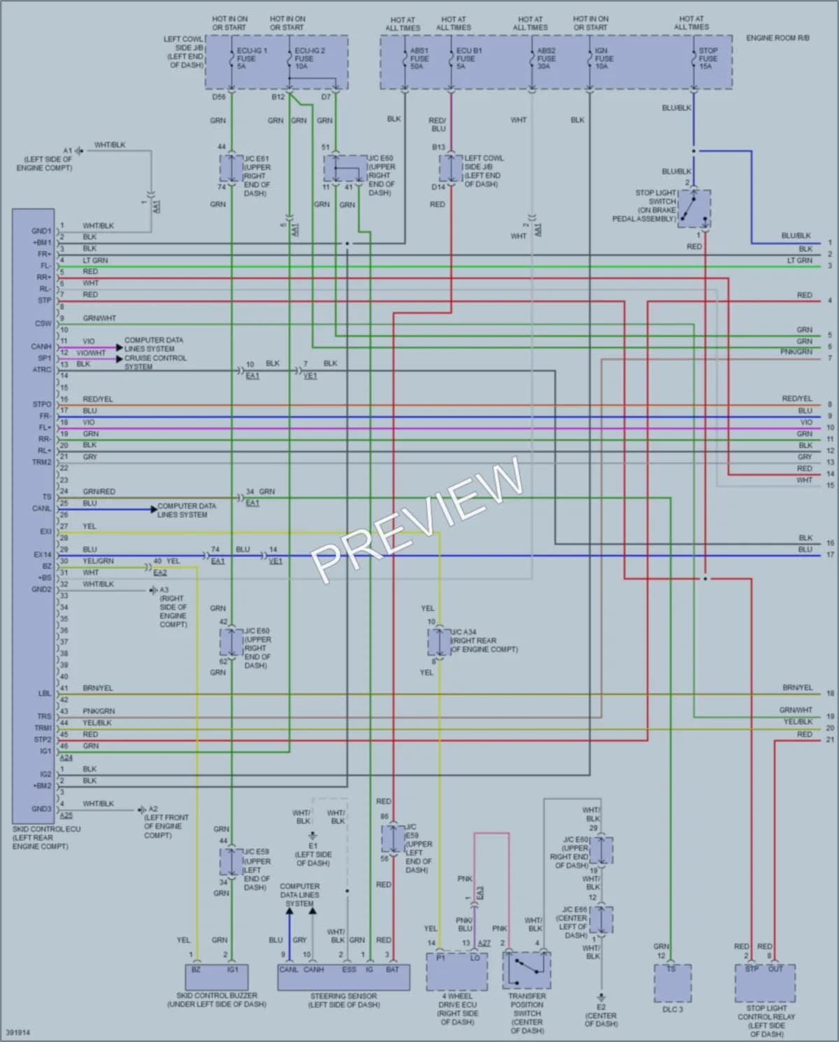2014 Toyota LandCruiser Anti Lock Brakes wiring diagram preview