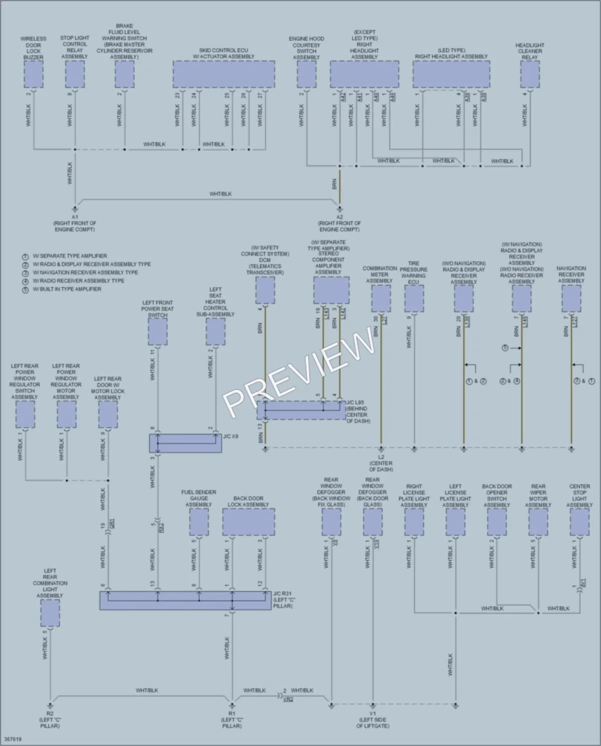 2014 Toyota PriusPlugin Ground Distribution wiring diagram preview