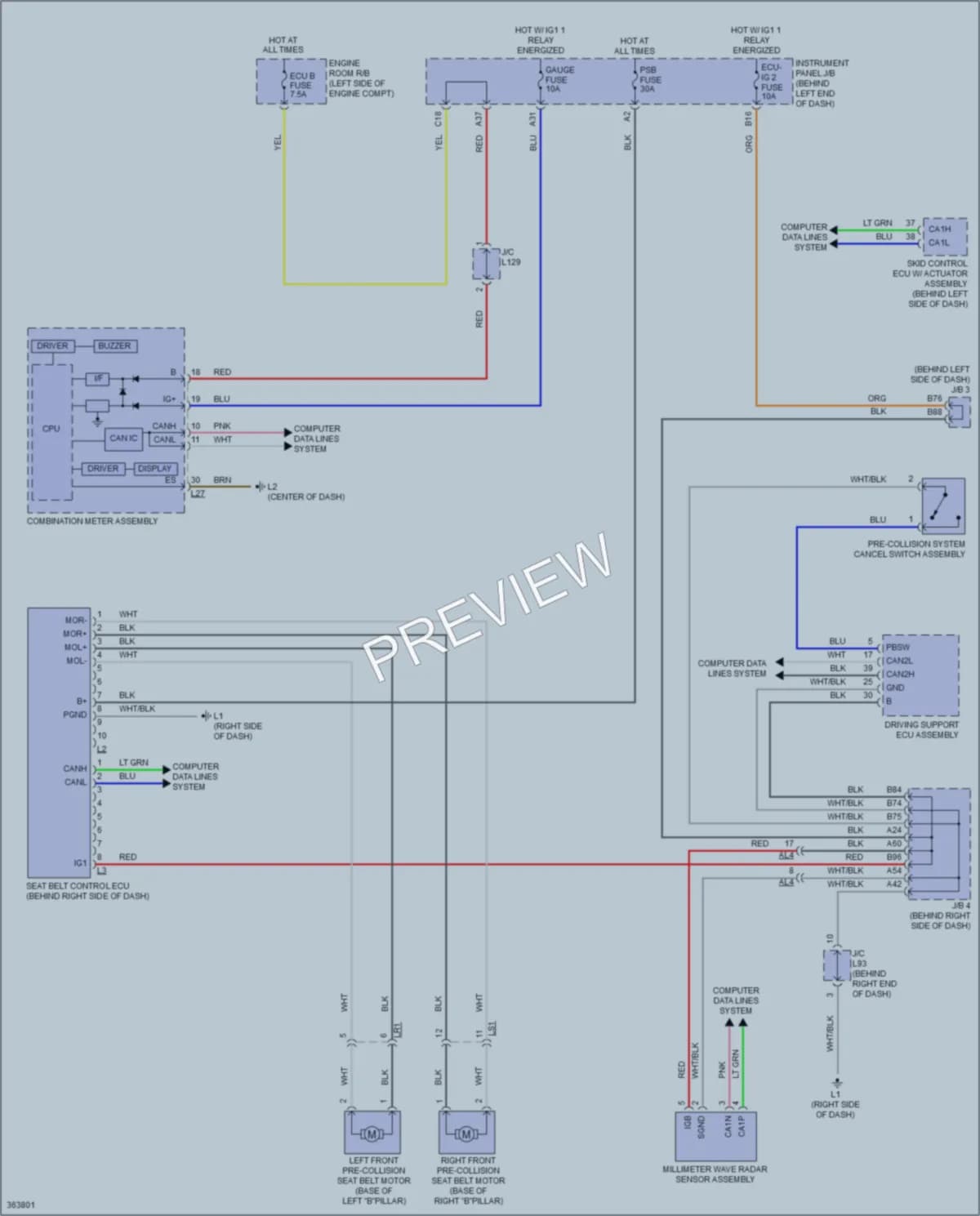2014 Toyota PriusPlugin Supplemental Restraints wiring diagram preview