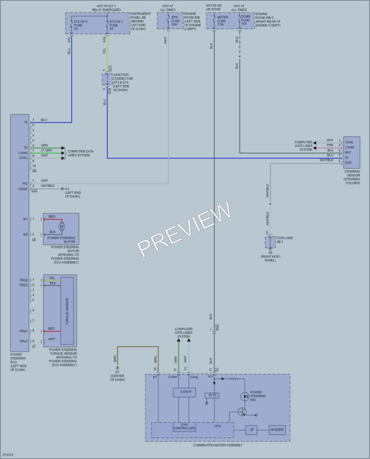 2014 Toyota Priusc Electronic Power Steering wiring diagram preview
