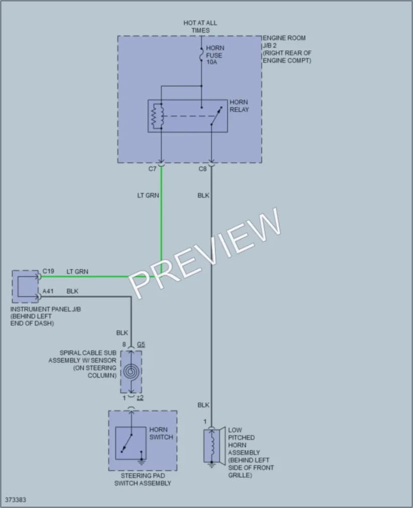 2014 Toyota Priusc Horn wiring diagram preview