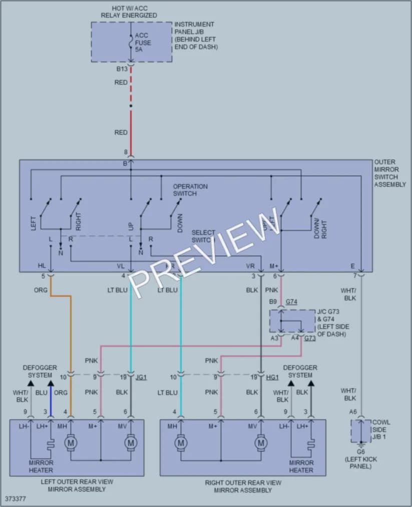 2014 Toyota Priusc Power Mirrors wiring diagram preview