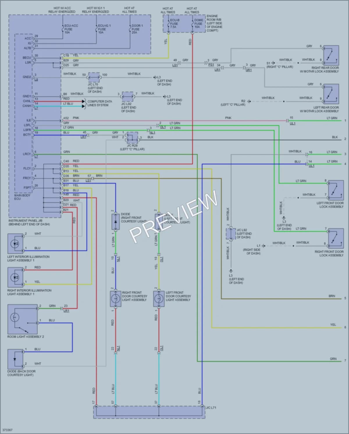 2014 Toyota Priusv Interior Lights wiring diagram preview