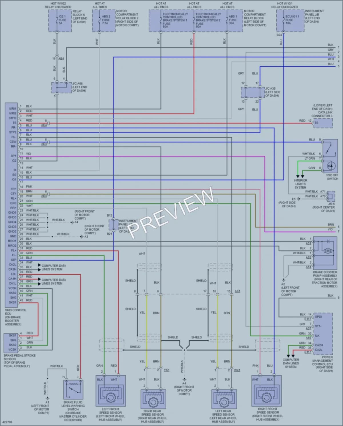 2014 Toyota RAV4 Anti Lock Brakes wiring diagram preview
