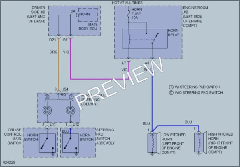 2014 Toyota Sequoia Horn wiring diagram preview