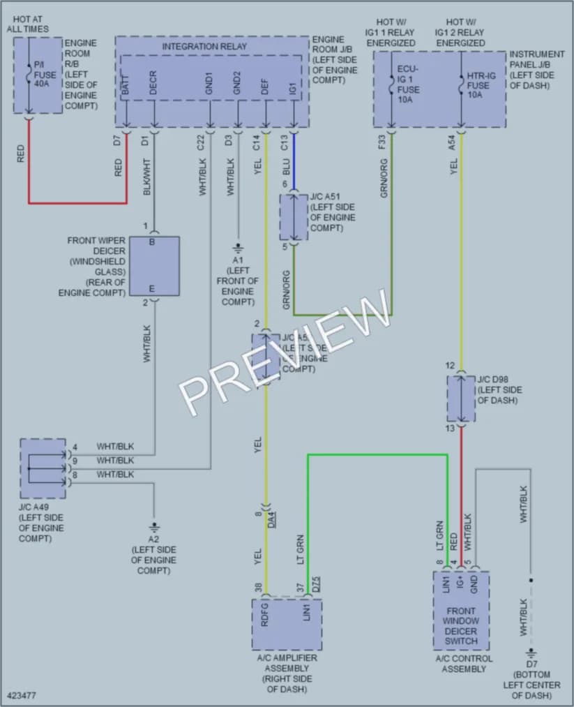 2014 Toyota Sienna Defoggers wiring diagram preview
