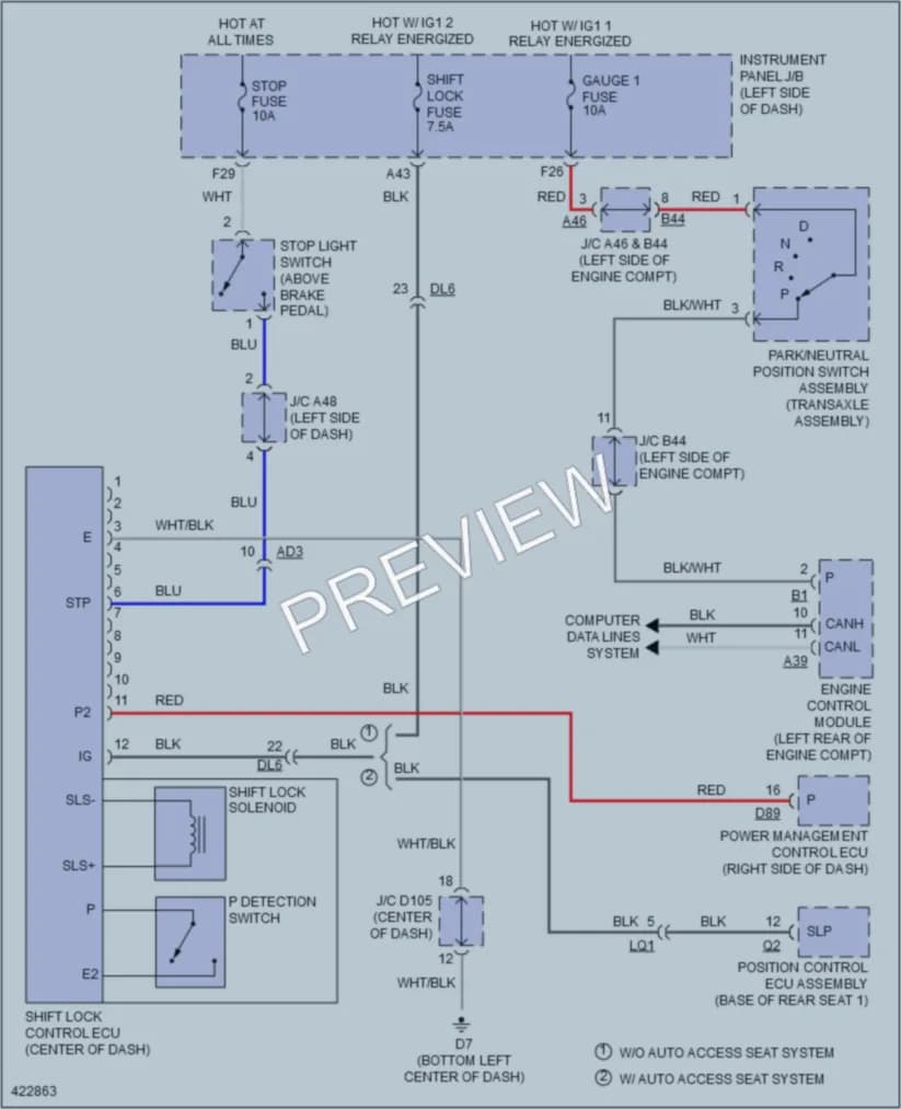 2014 Toyota Sienna Shift Interlock wiring diagram preview