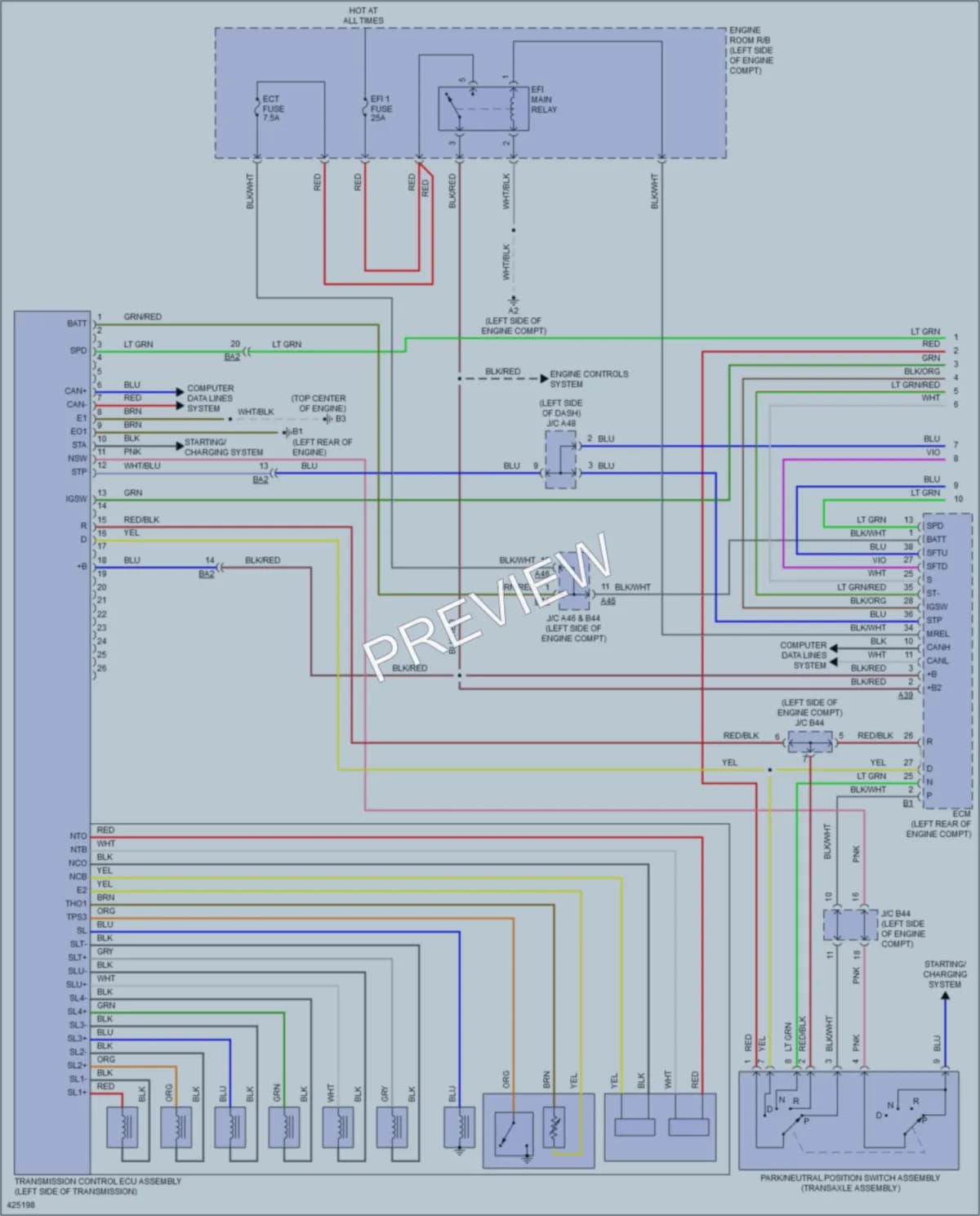 2014 Toyota Sienna Transmission wiring diagram preview