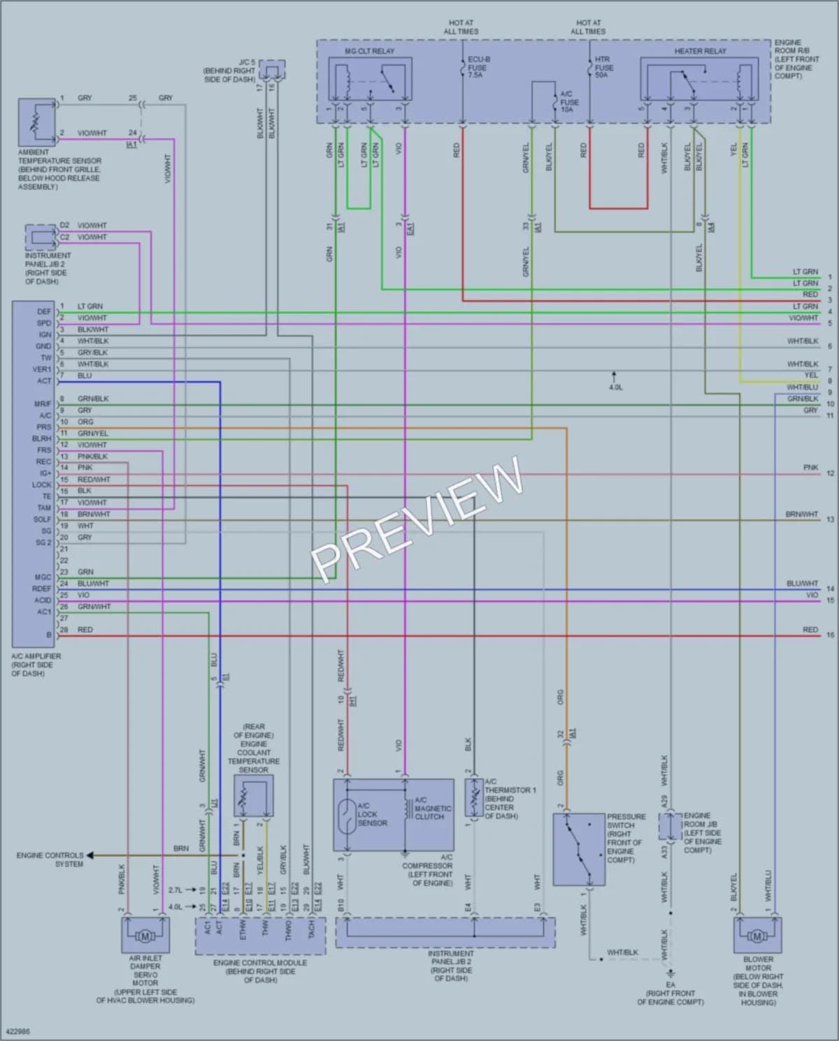 2014 Toyota Tacoma Air Conditioning wiring diagram preview