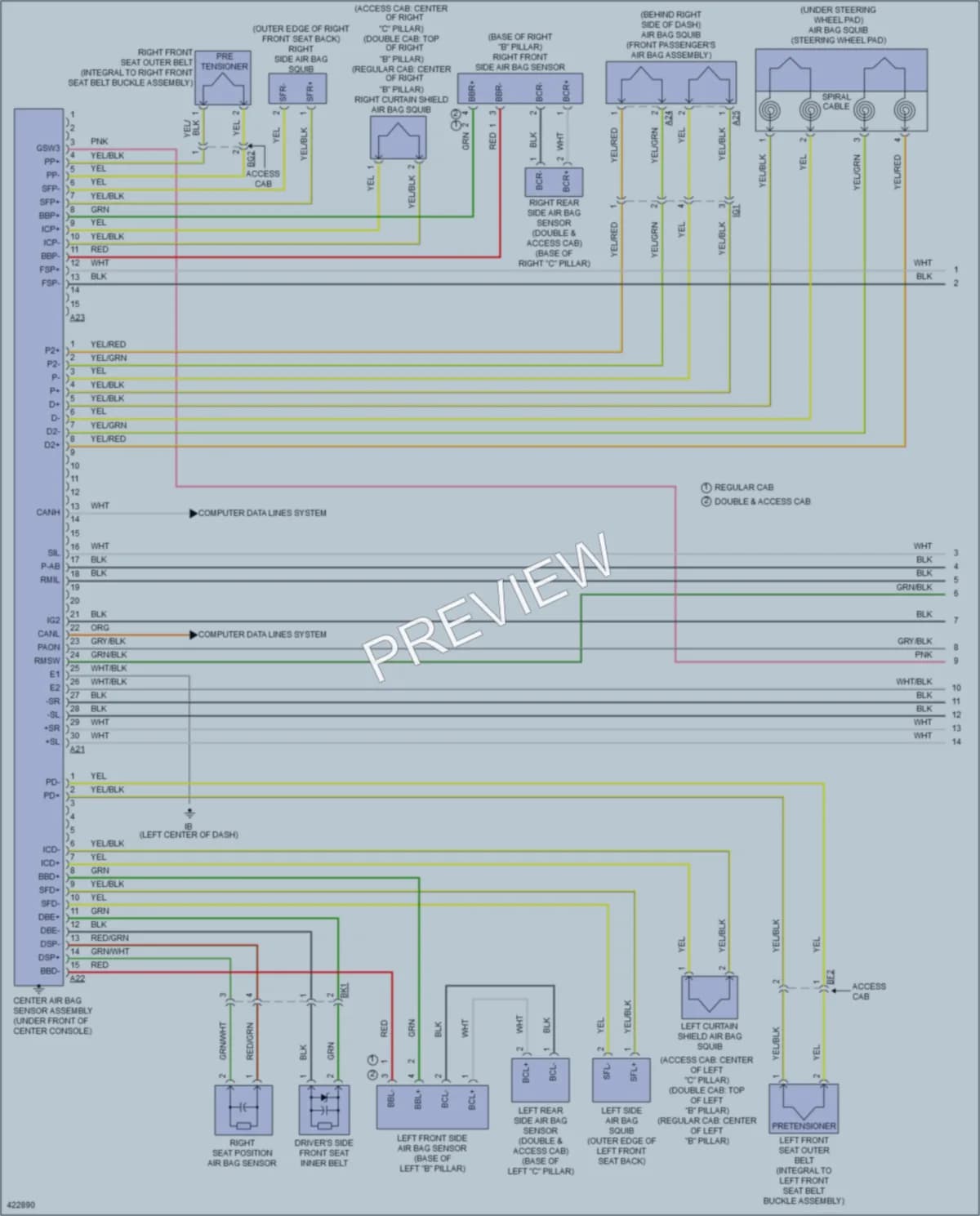 2014 Toyota Tacoma Supplemental Restraints wiring diagram preview