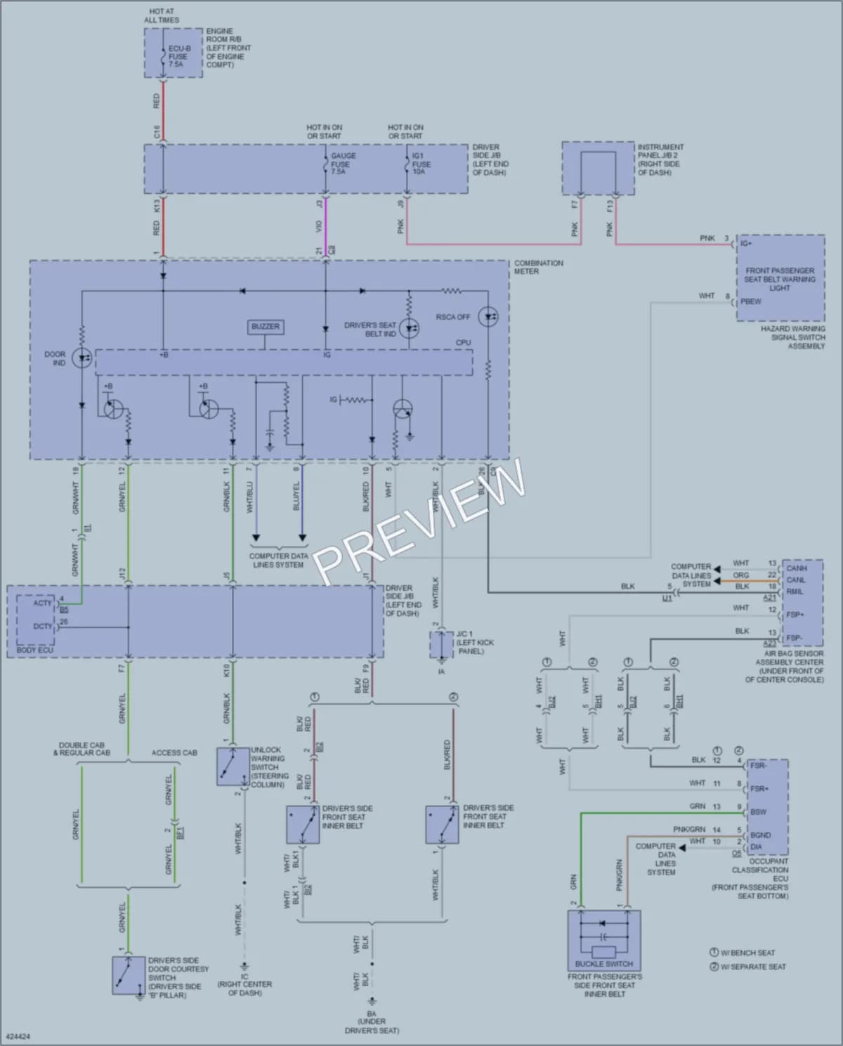 2014 Toyota Tacoma Warning Systems wiring diagram preview