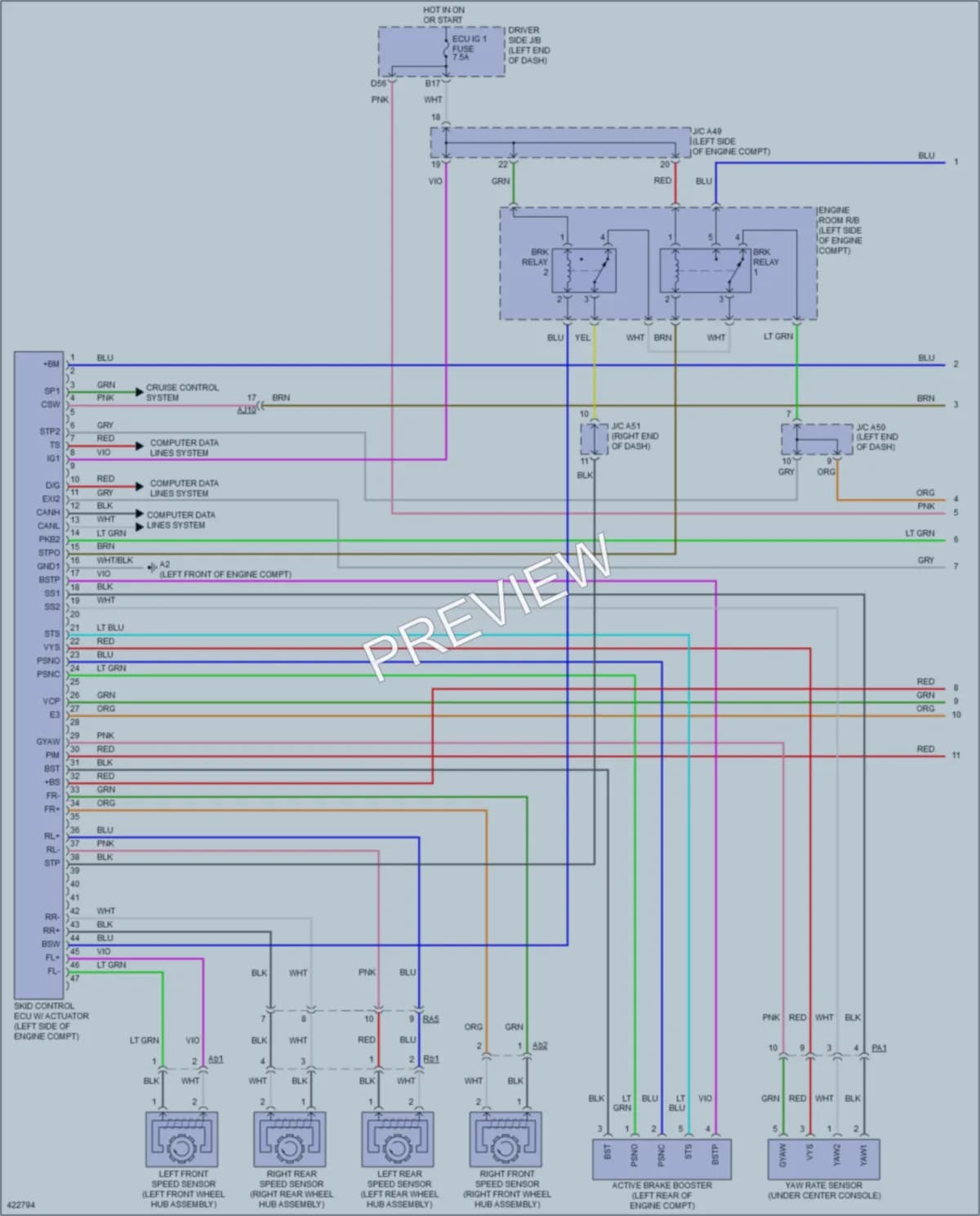 2014 Toyota Tundra Anti Lock Brakes wiring diagram preview
