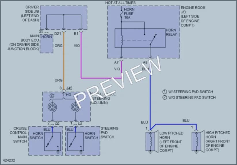2014 Toyota Tundra Horn wiring diagram preview