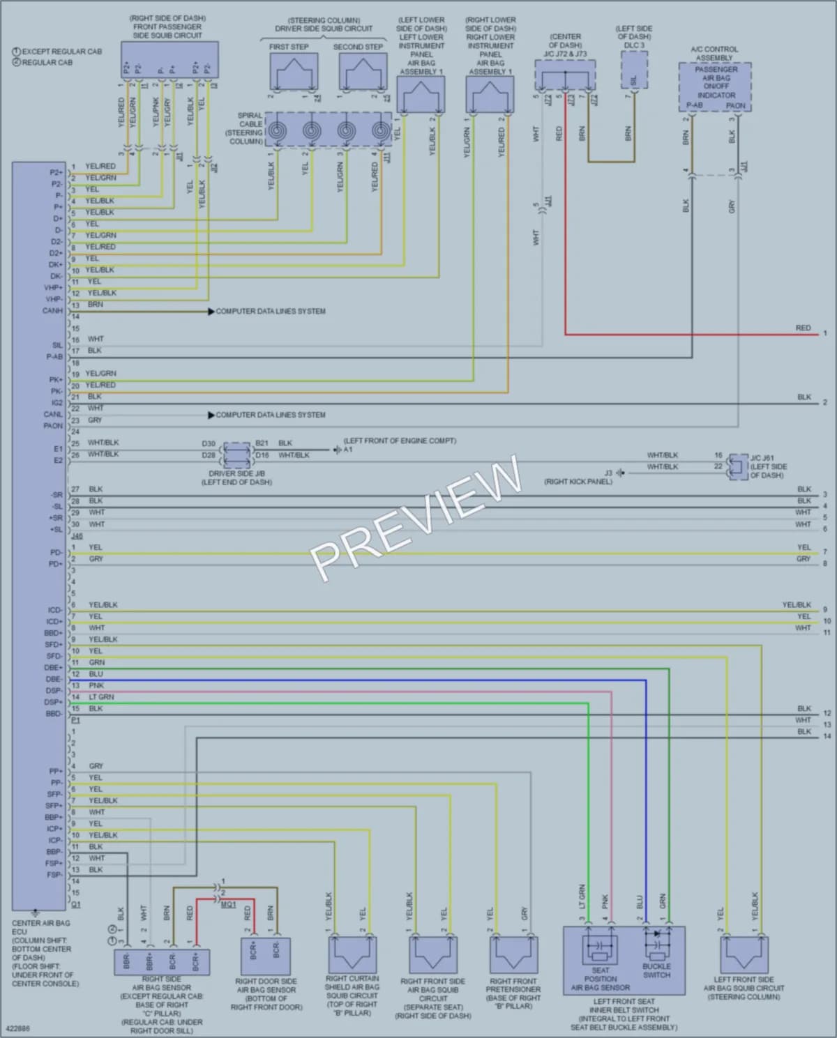 2014 Toyota Tundra Supplemental Restraints wiring diagram preview