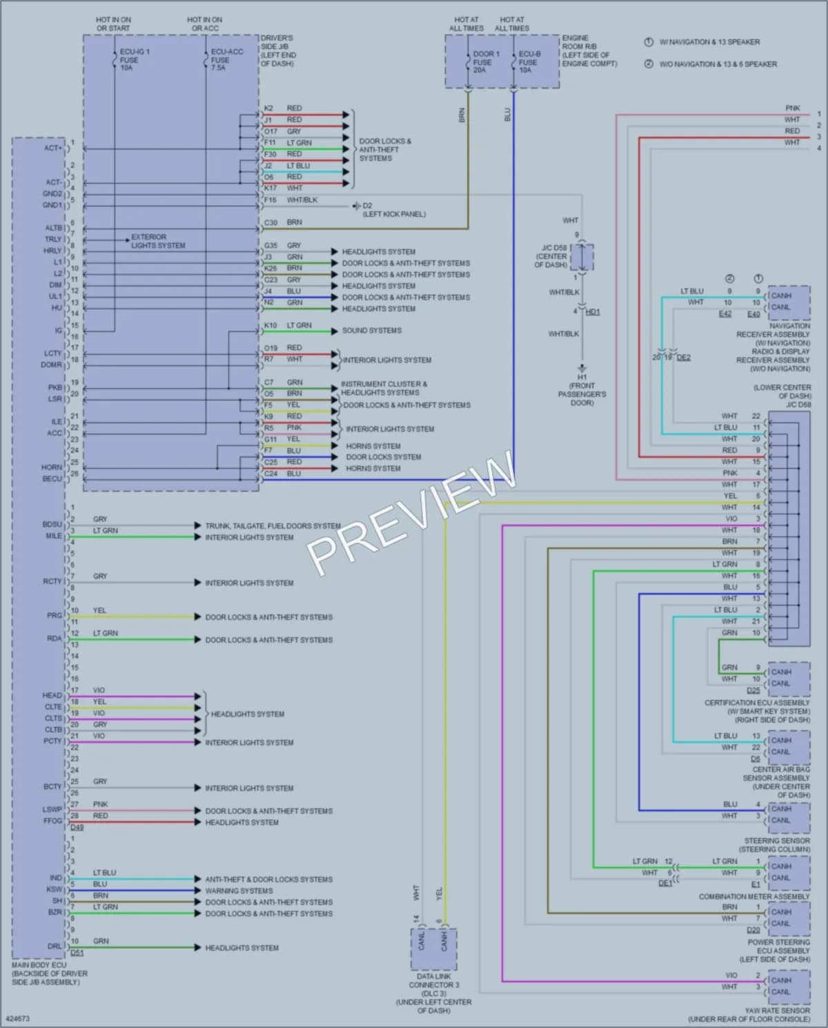2014 Toyota Venza Body Control Modules wiring diagram preview