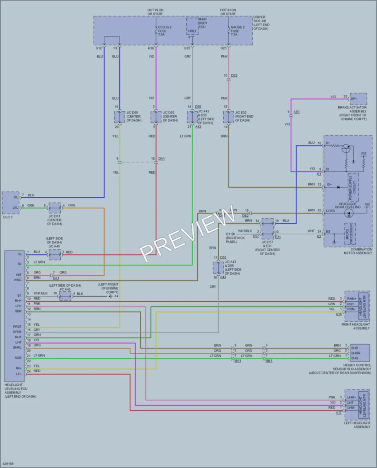 2014 Toyota Venza Headlights wiring diagram preview