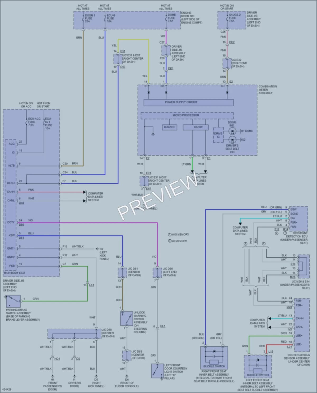 2014 Toyota Venza Warning Systems wiring diagram preview