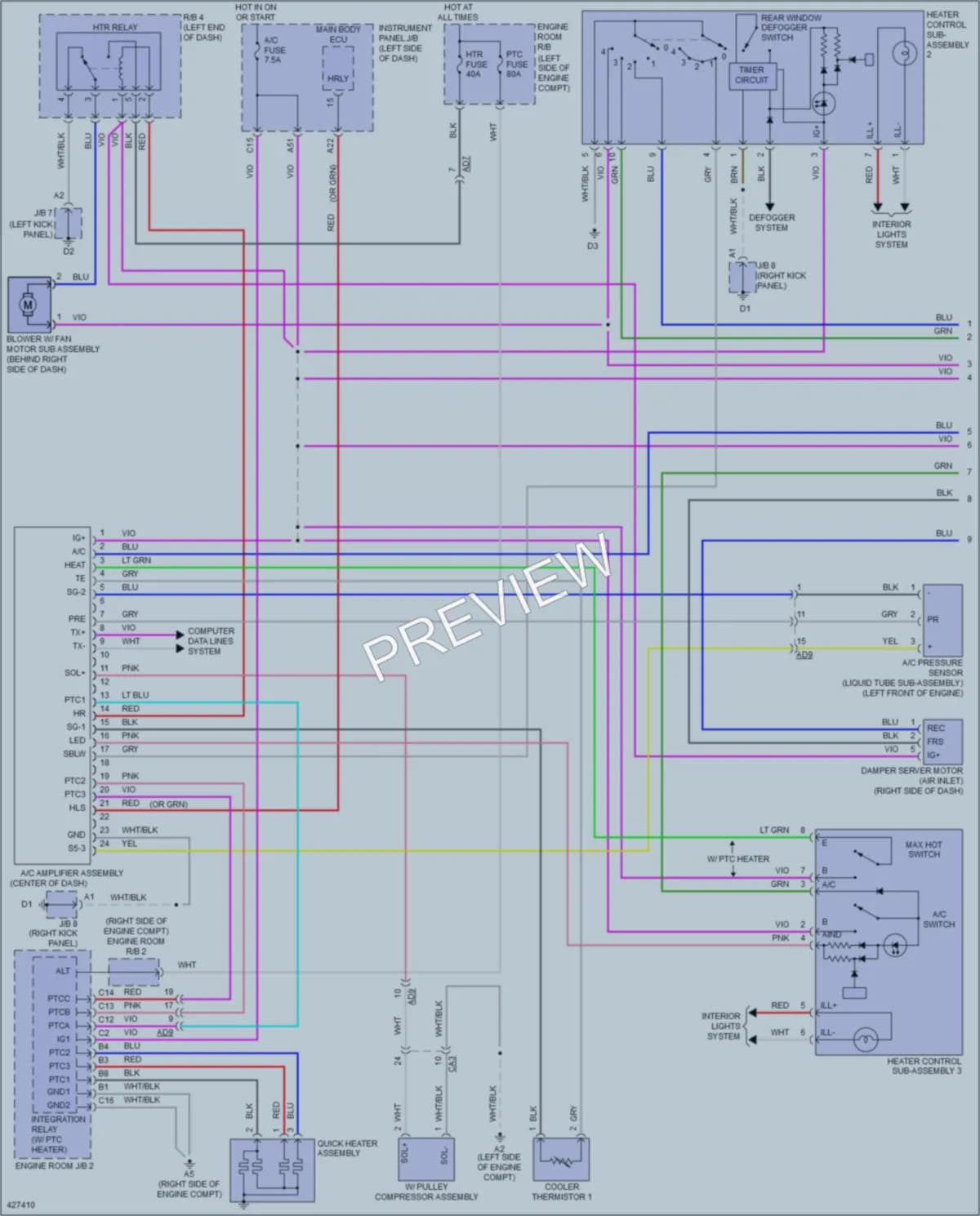 2014 Toyota Yaris Air Conditioning wiring diagram preview