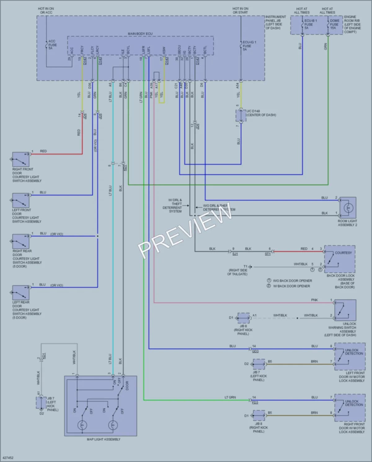 2014 Toyota Yaris Interior Lights wiring diagram preview