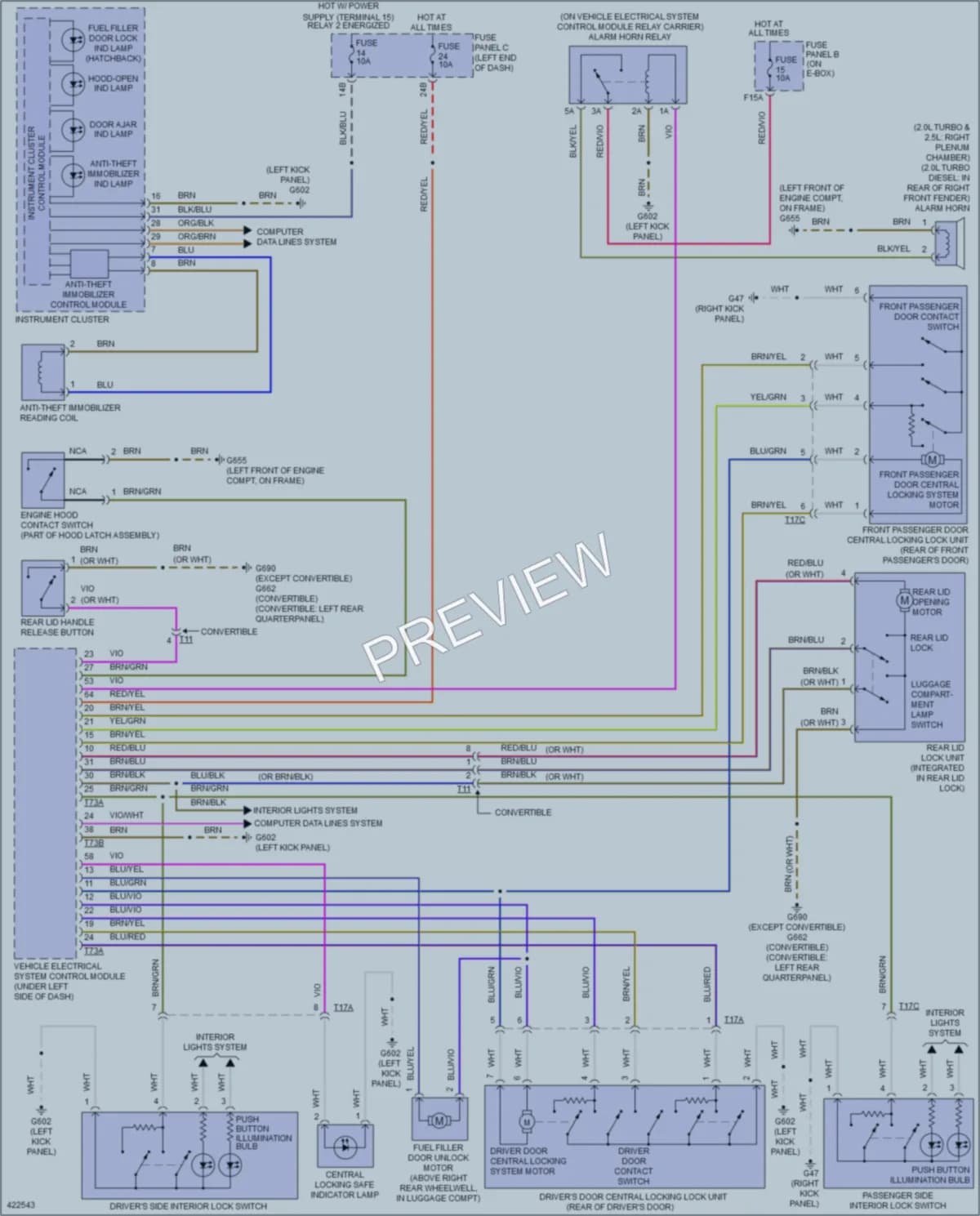 2014 Volkswagen Beetle Power Door Locks wiring diagram preview
