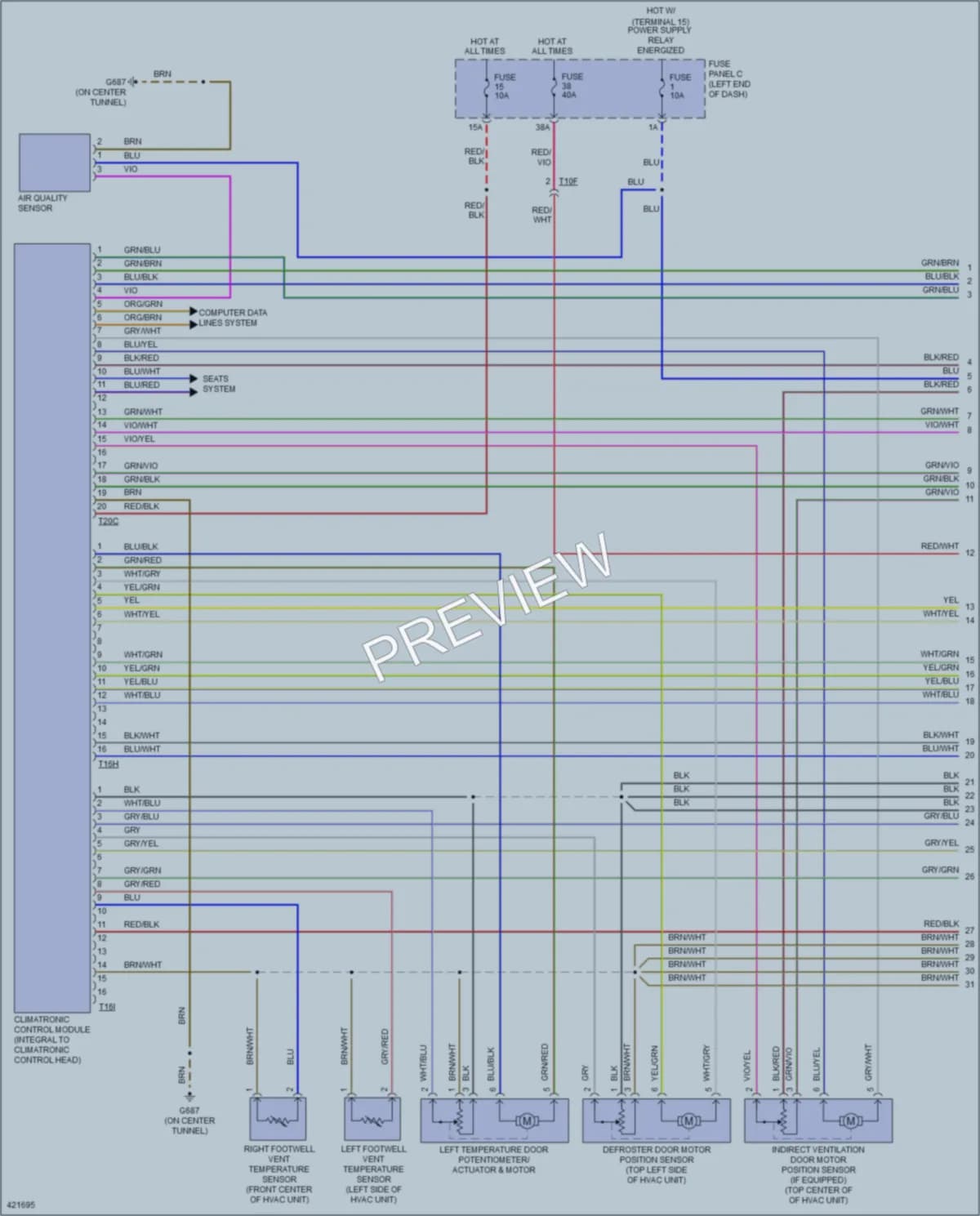 2014 Volkswagen CC Air Conditioning wiring diagram preview