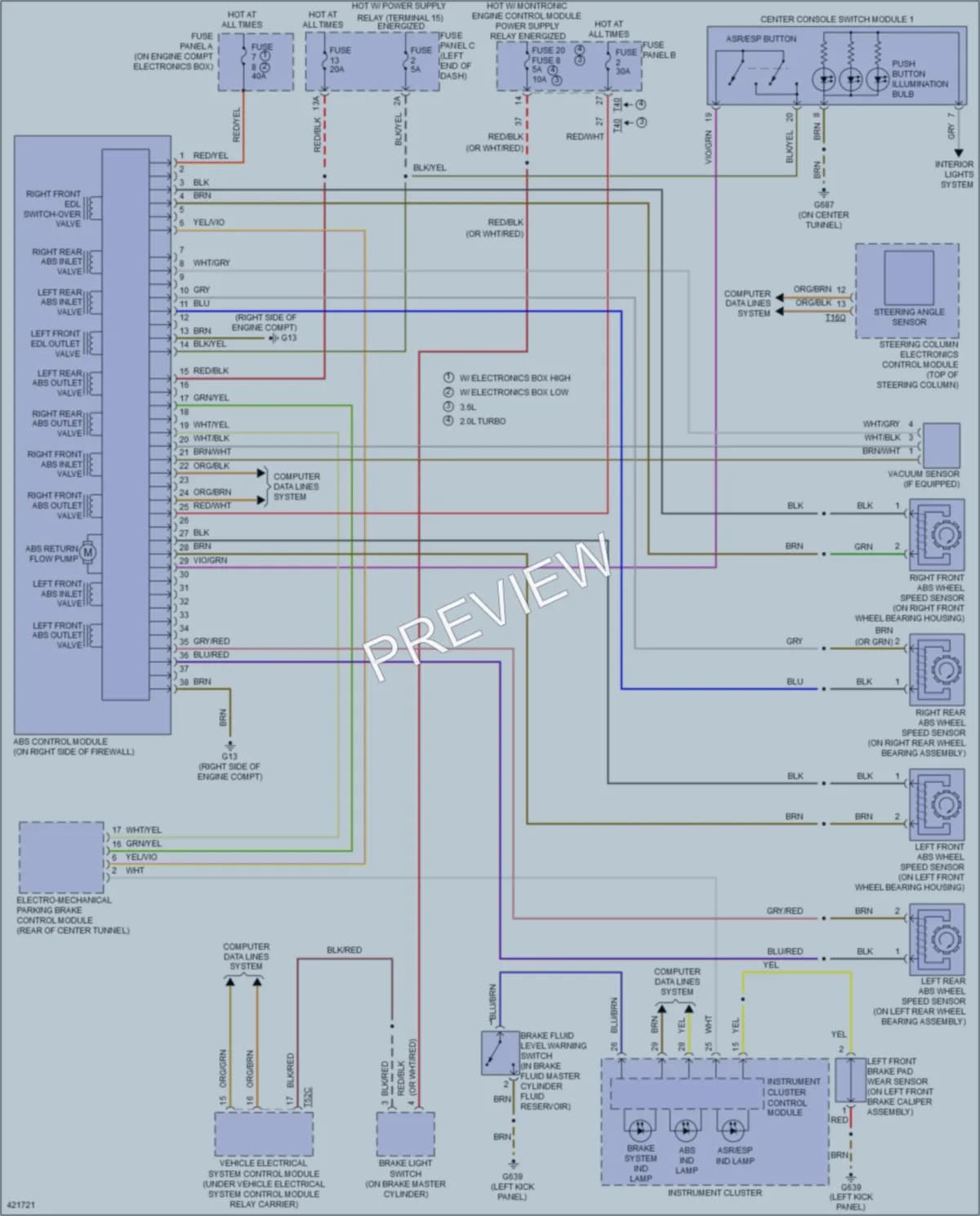 2014 Volkswagen CC Anti Lock Brakes wiring diagram preview