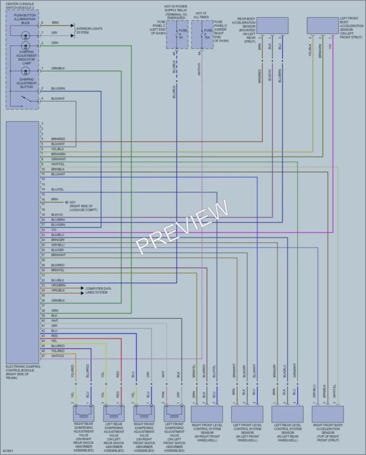 2014 Volkswagen CC Electronic Suspension wiring diagram preview