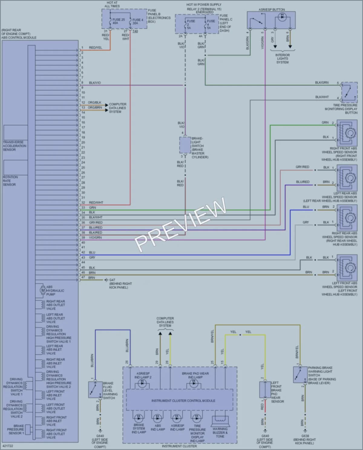2014 Volkswagen Eos Anti Lock Brakes wiring diagram preview