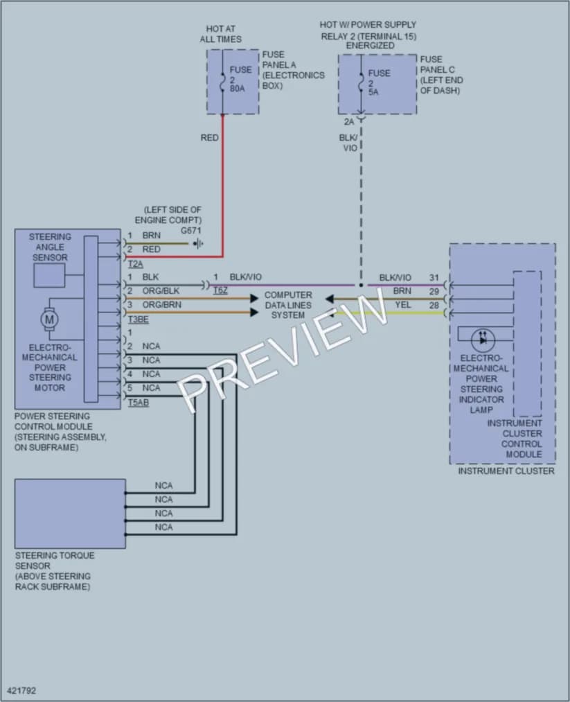 2014 Volkswagen Eos Electronic Power Steering wiring diagram preview