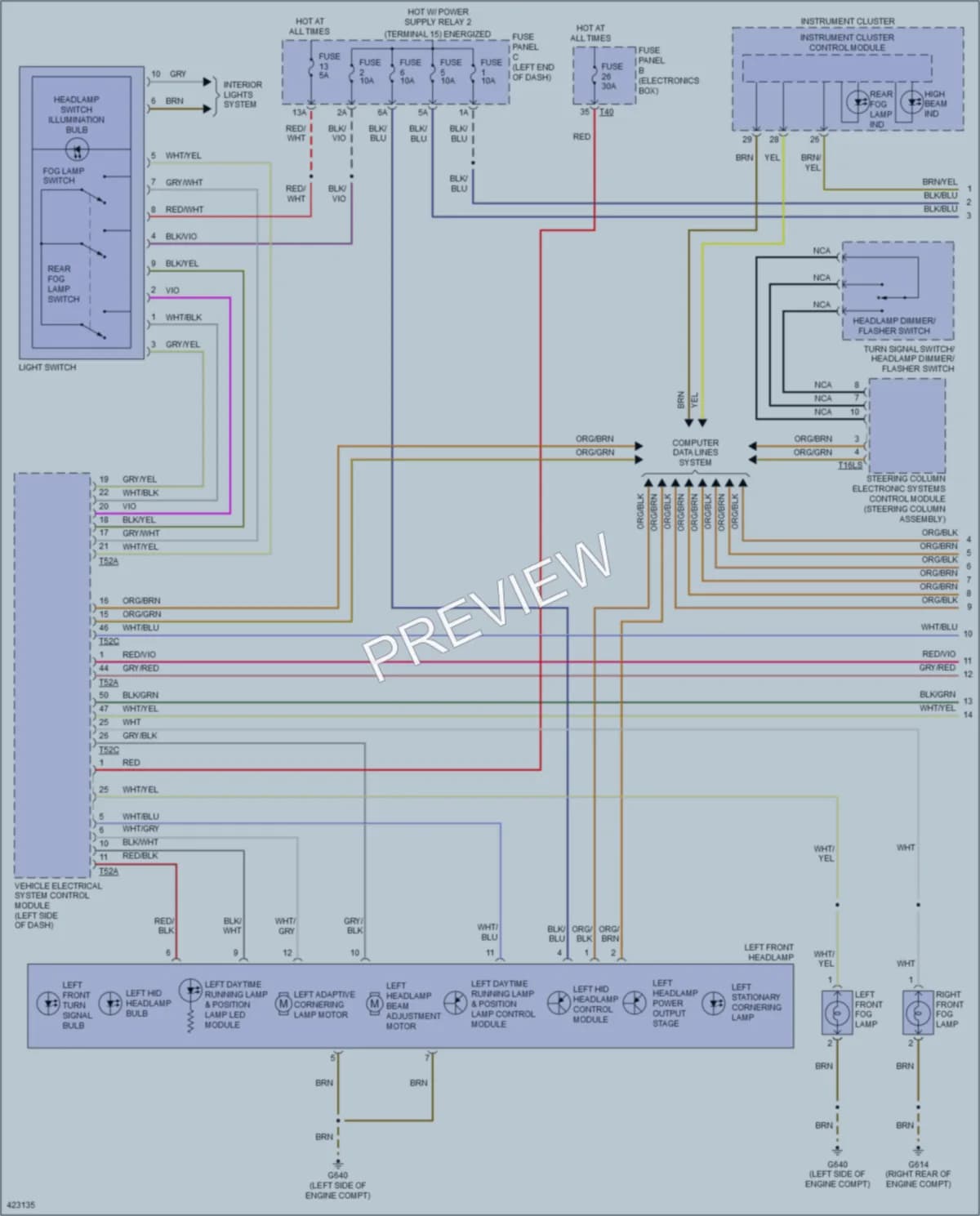 2014 Volkswagen Eos Headlights wiring diagram preview