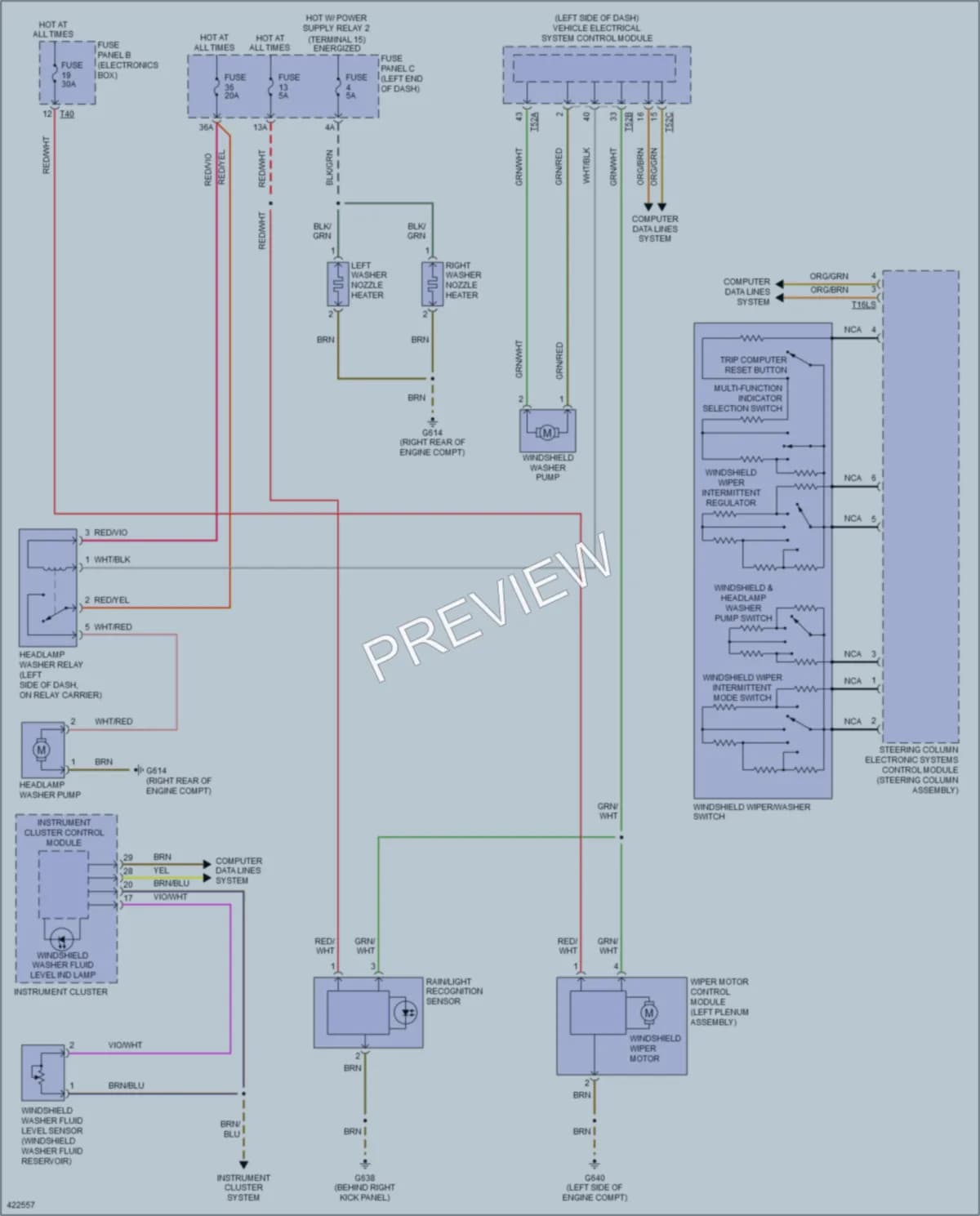 2014 Volkswagen Eos Wiper Washer wiring diagram preview
