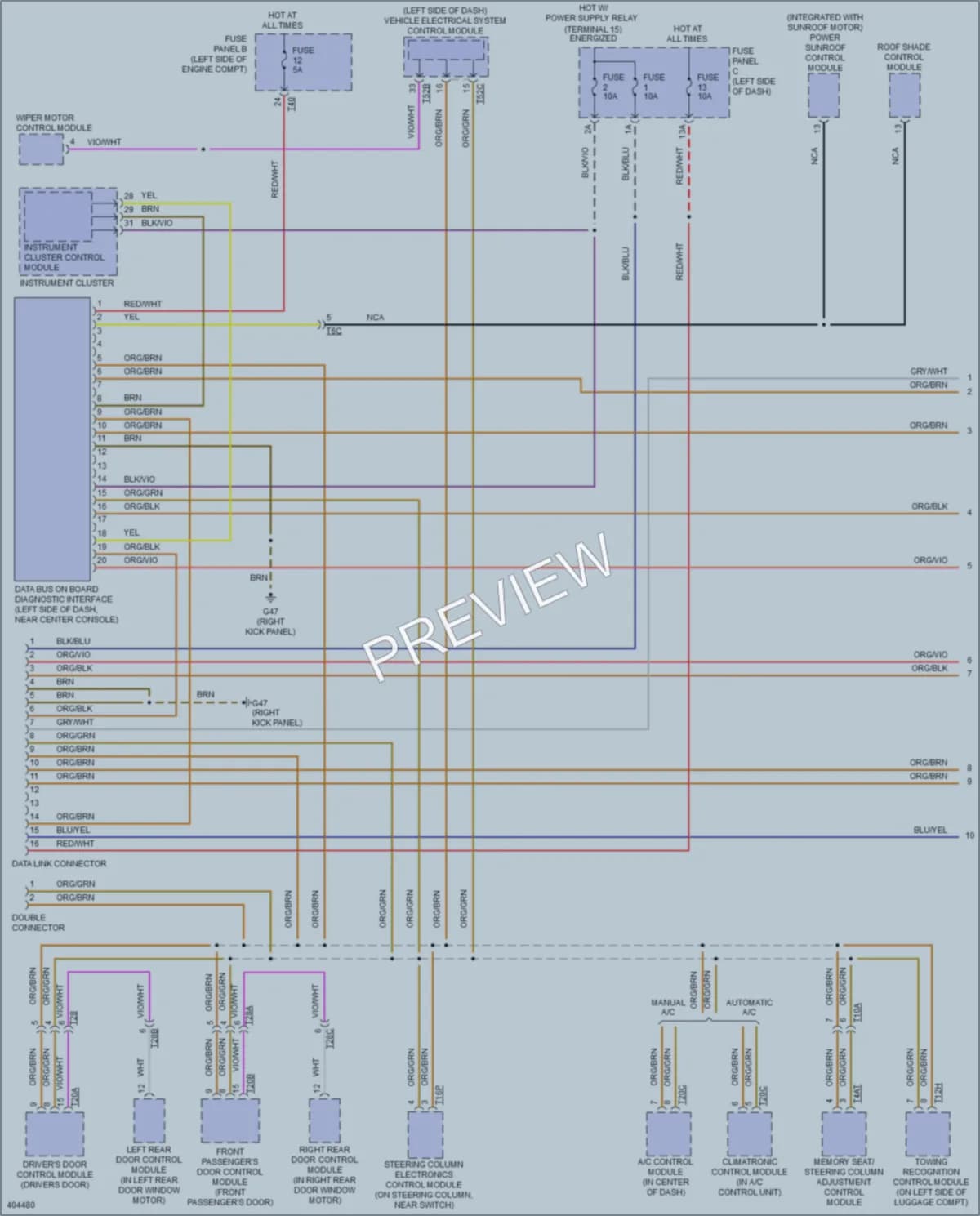 2014 Volkswagen 4D Wagon Computer Data Lines wiring diagram preview with protected circuit layout