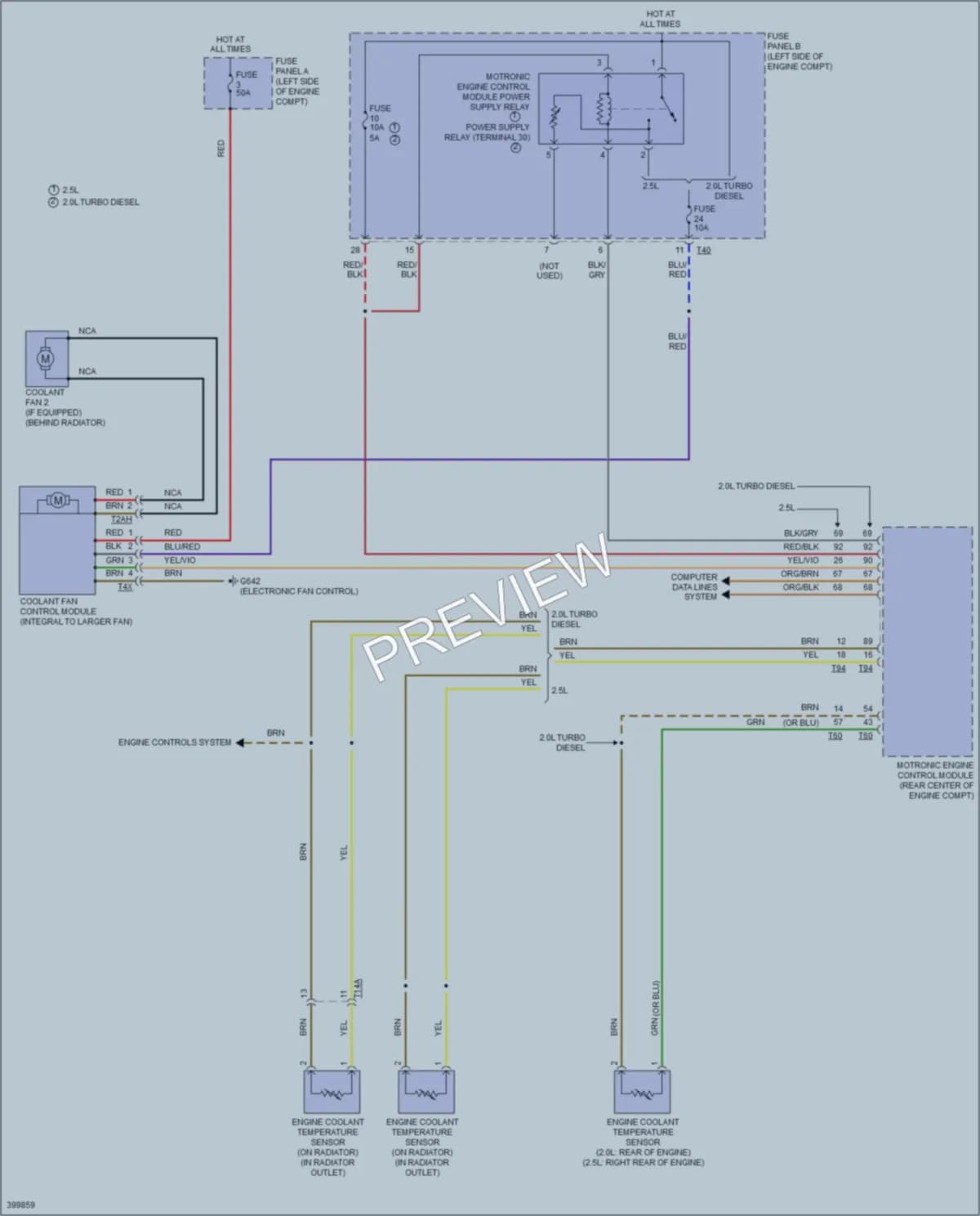 2014 Volkswagen 4D Wagon Cooling Fan wiring diagram preview with protected circuit layout