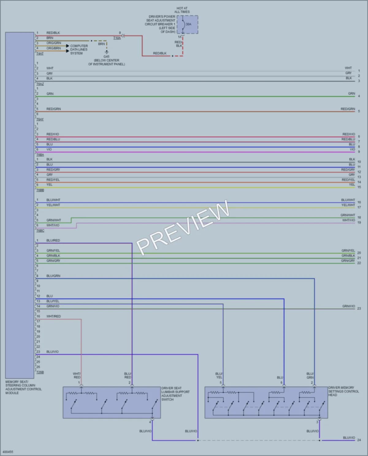 2014 Volkswagen 4D Wagon Memory Systems wiring diagram preview with protected circuit layout