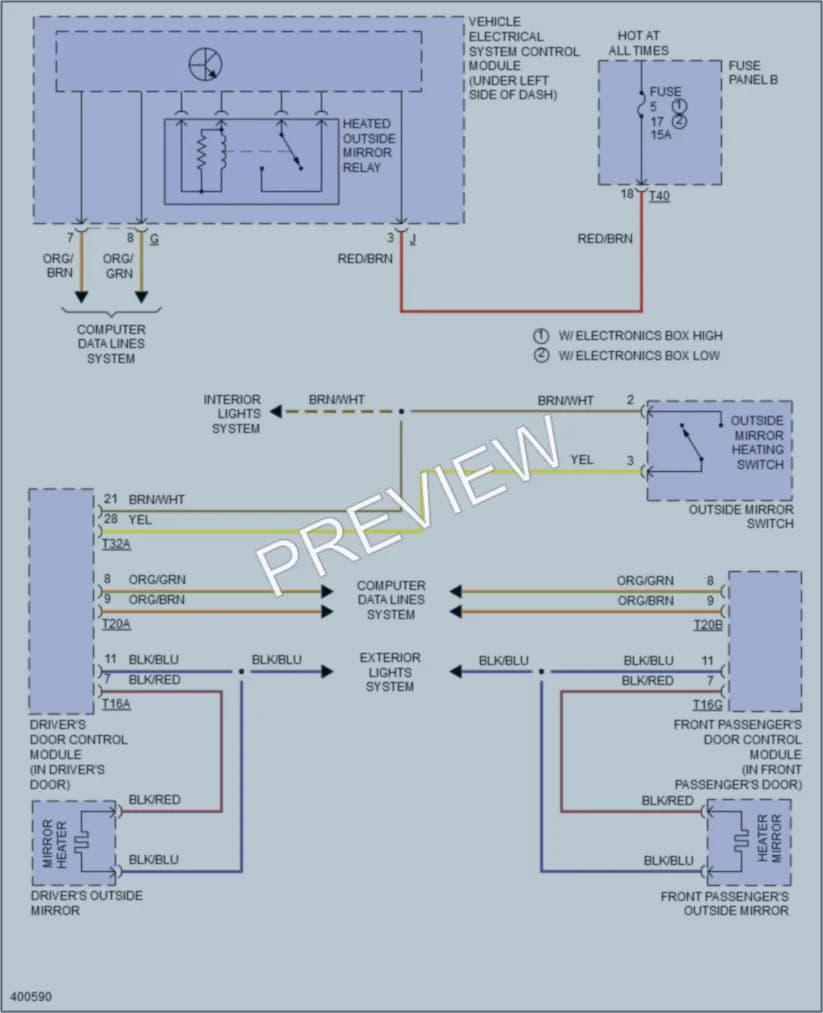 2014 Volkswagen GTI Defoggers wiring diagram preview