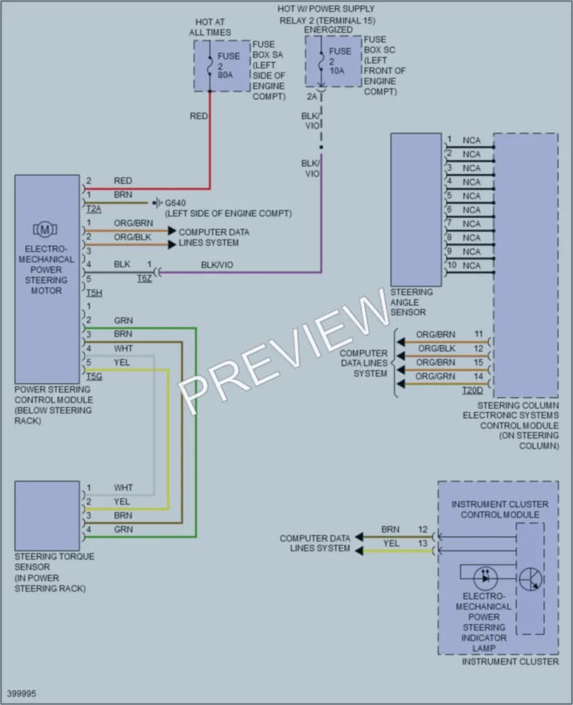 2014 Volkswagen GTI Electronic Power Steering wiring diagram preview