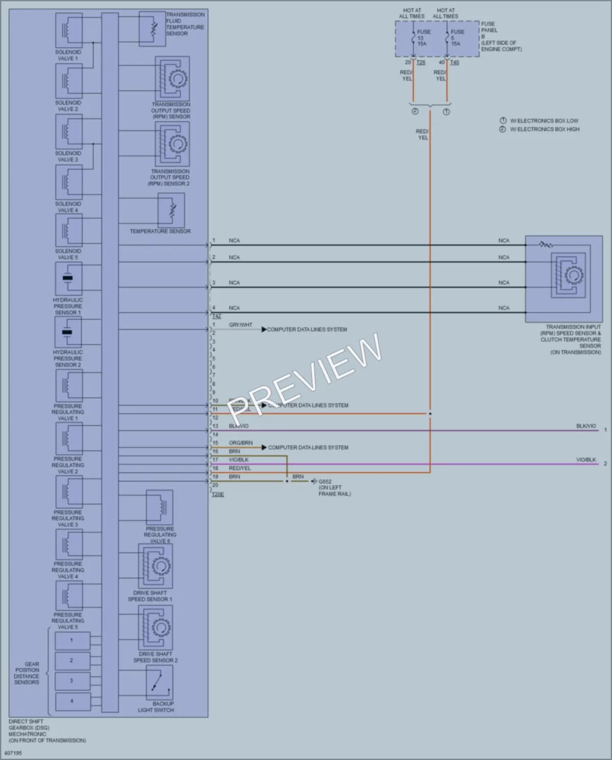 2014 Volkswagen GTI Transmission wiring diagram preview