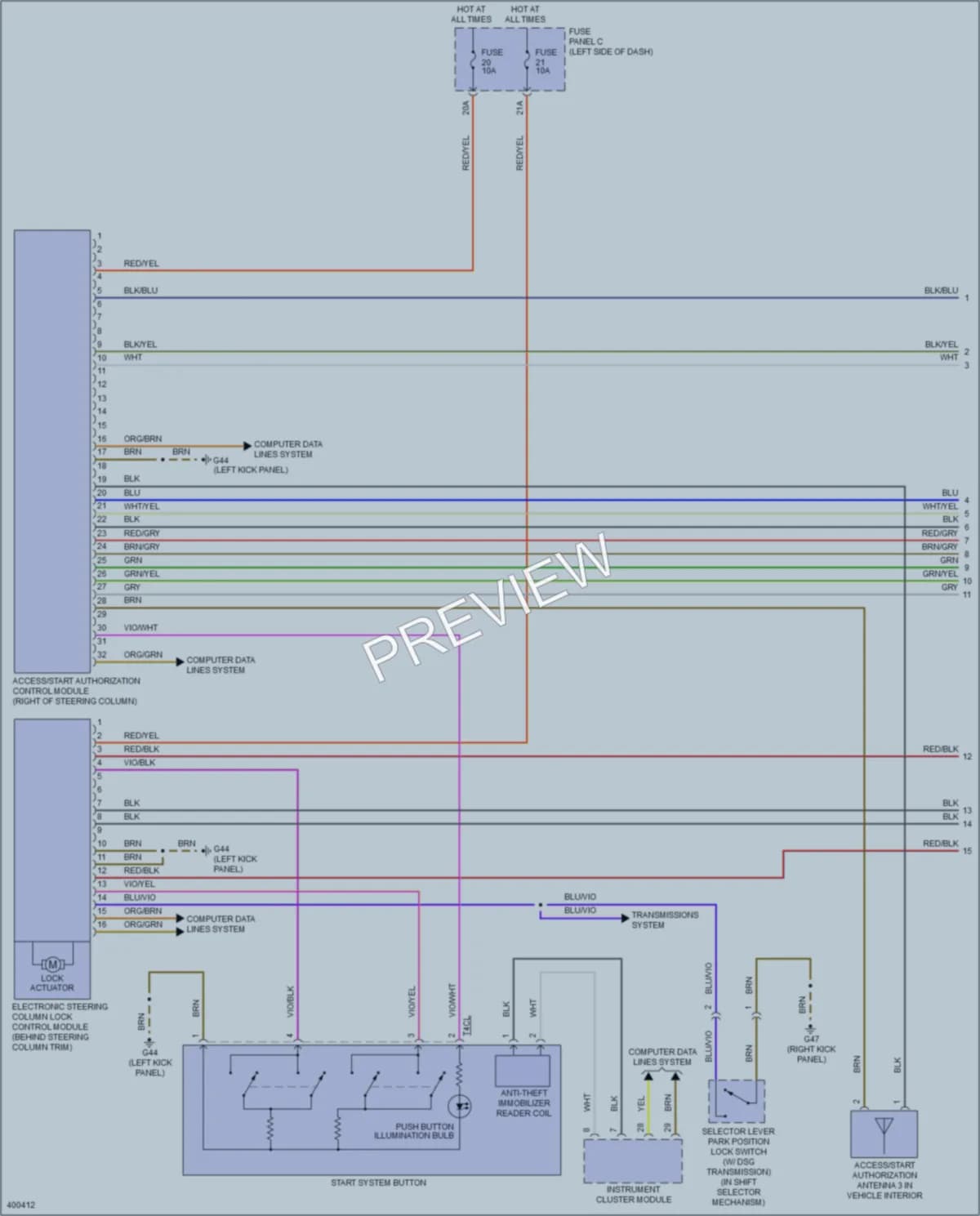2014 Volkswagen Golf Anti Theft wiring diagram preview