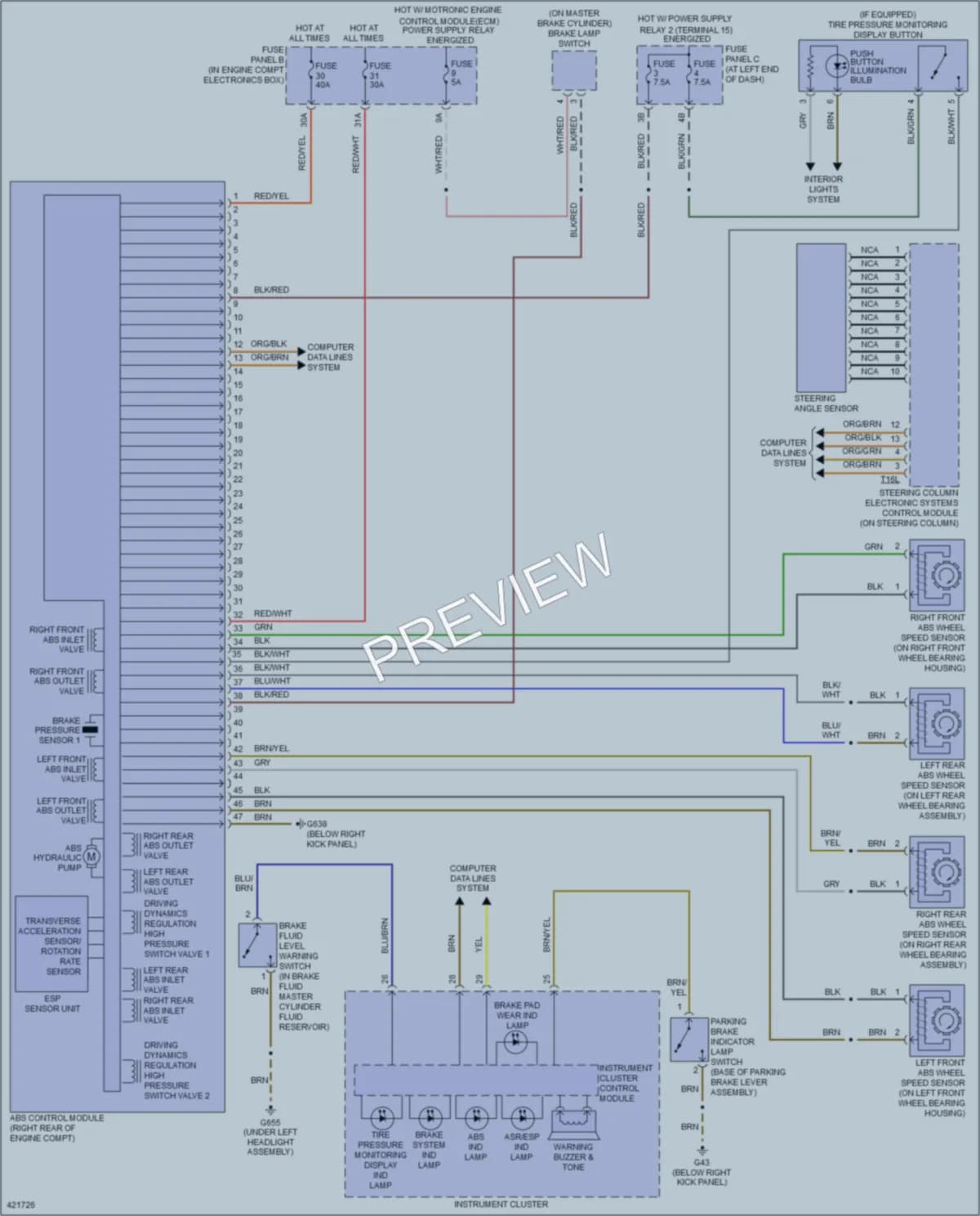 2014 Volkswagen Passat Anti Lock Brakes wiring diagram preview