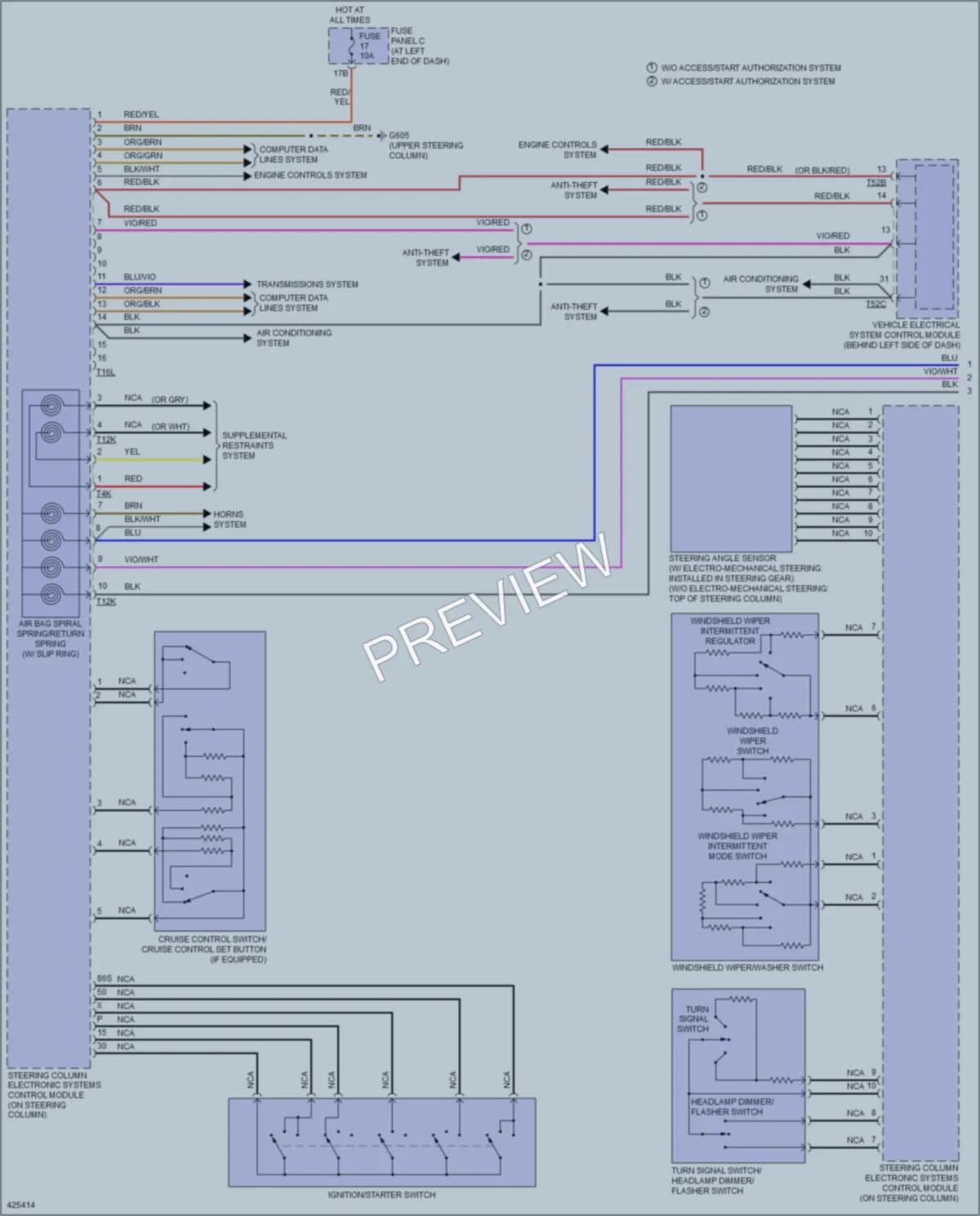 2014 Volkswagen Passat Body Control Modules wiring diagram preview