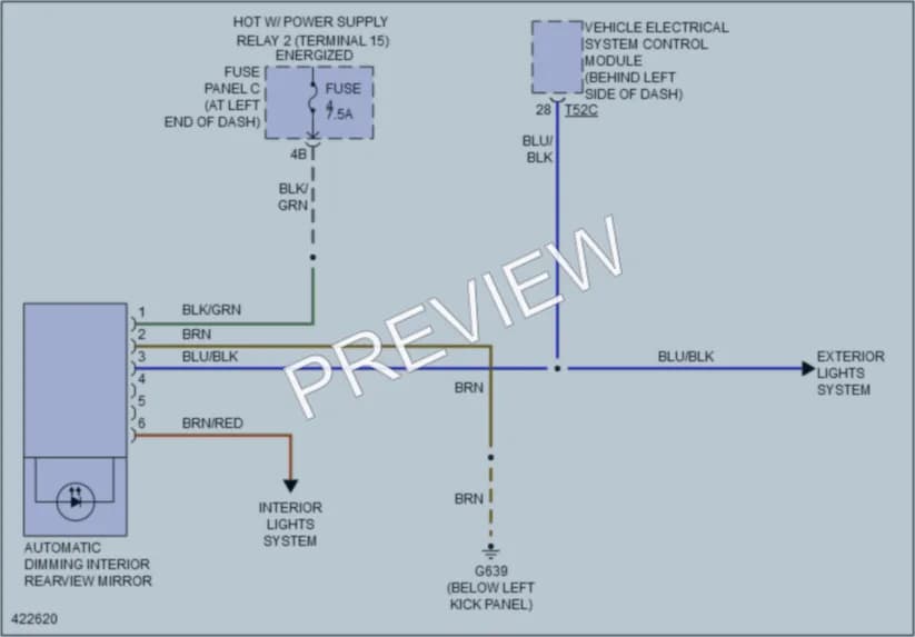 2014 Volkswagen Passat Power Mirrors wiring diagram preview