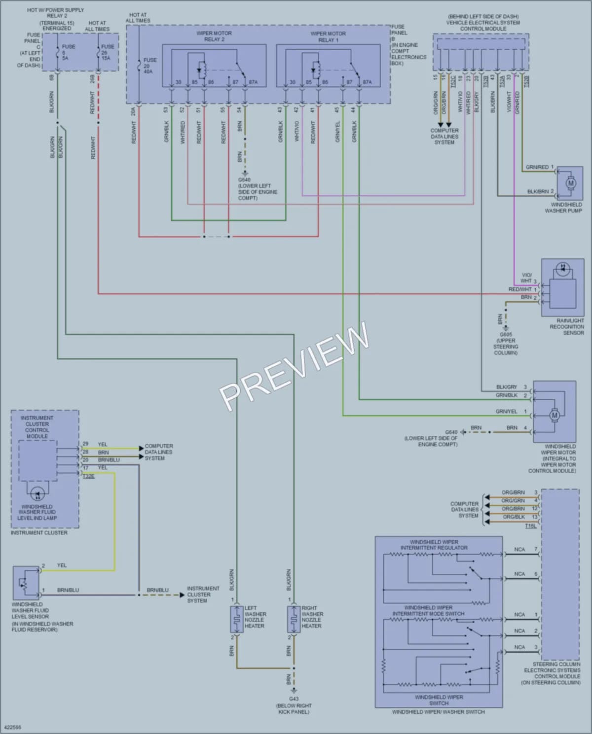2014 Volkswagen Passat Wiper Washer wiring diagram preview