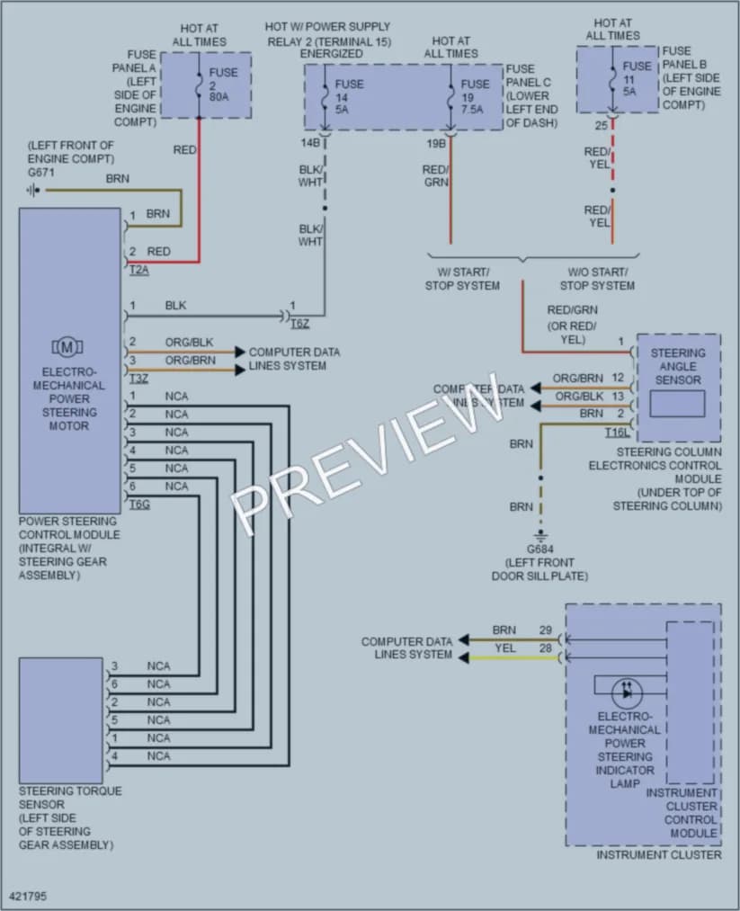 2014 Volkswagen Tiguan Electronic Power Steering wiring diagram preview