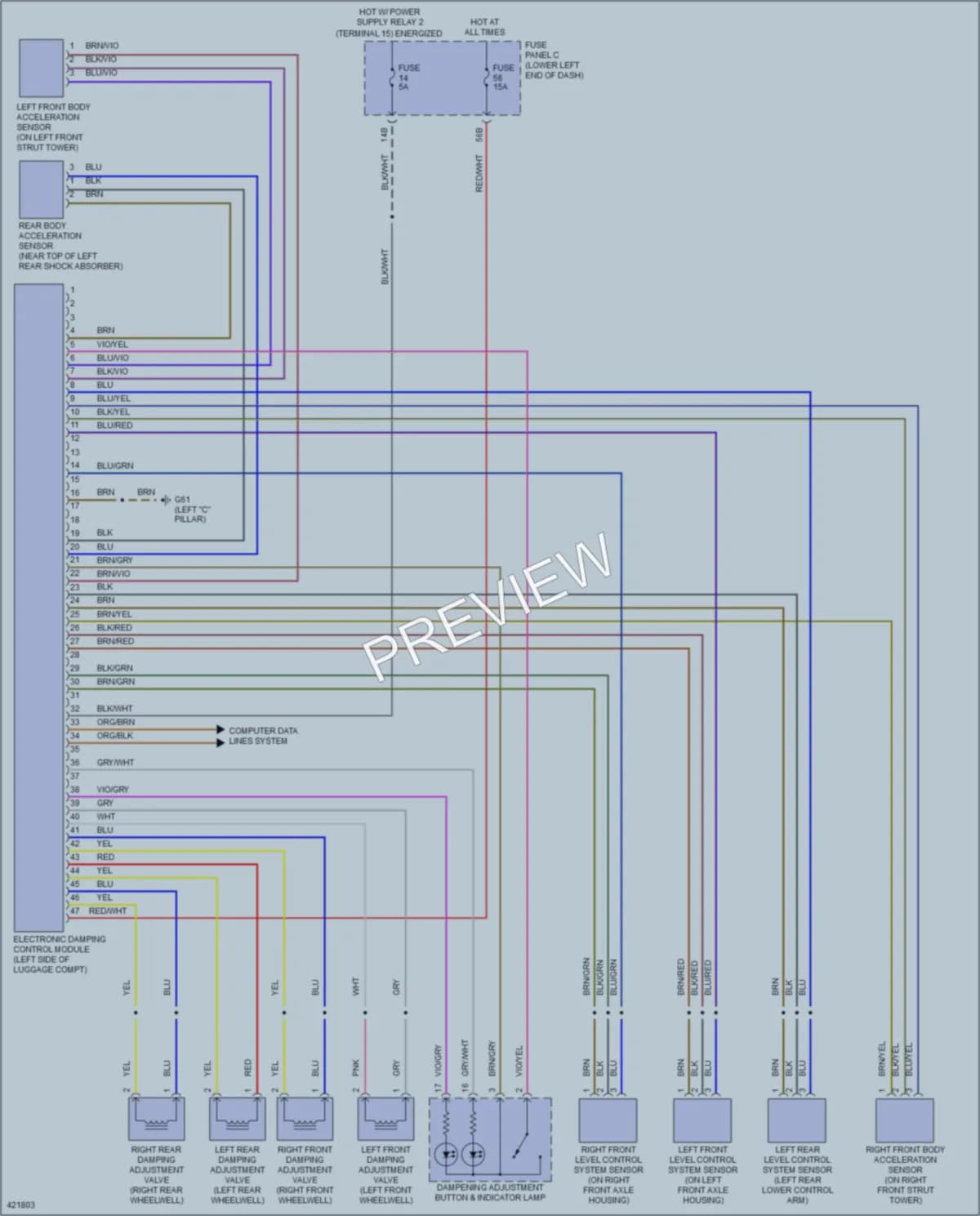 2014 Volkswagen Tiguan Electronic Suspension wiring diagram preview